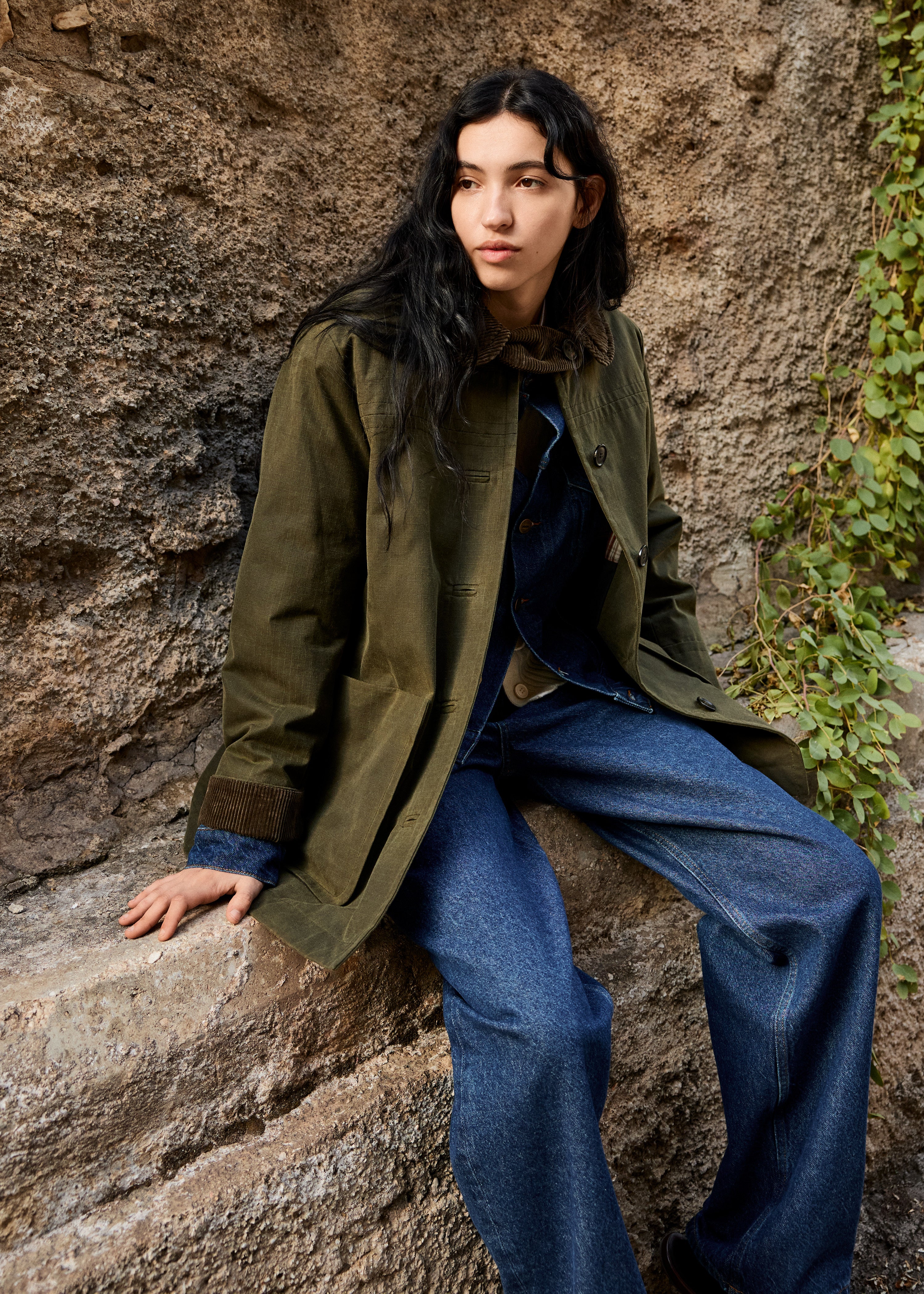 Jamie jacket – ripstop oilskin | Archive Olive Jacket aiayu