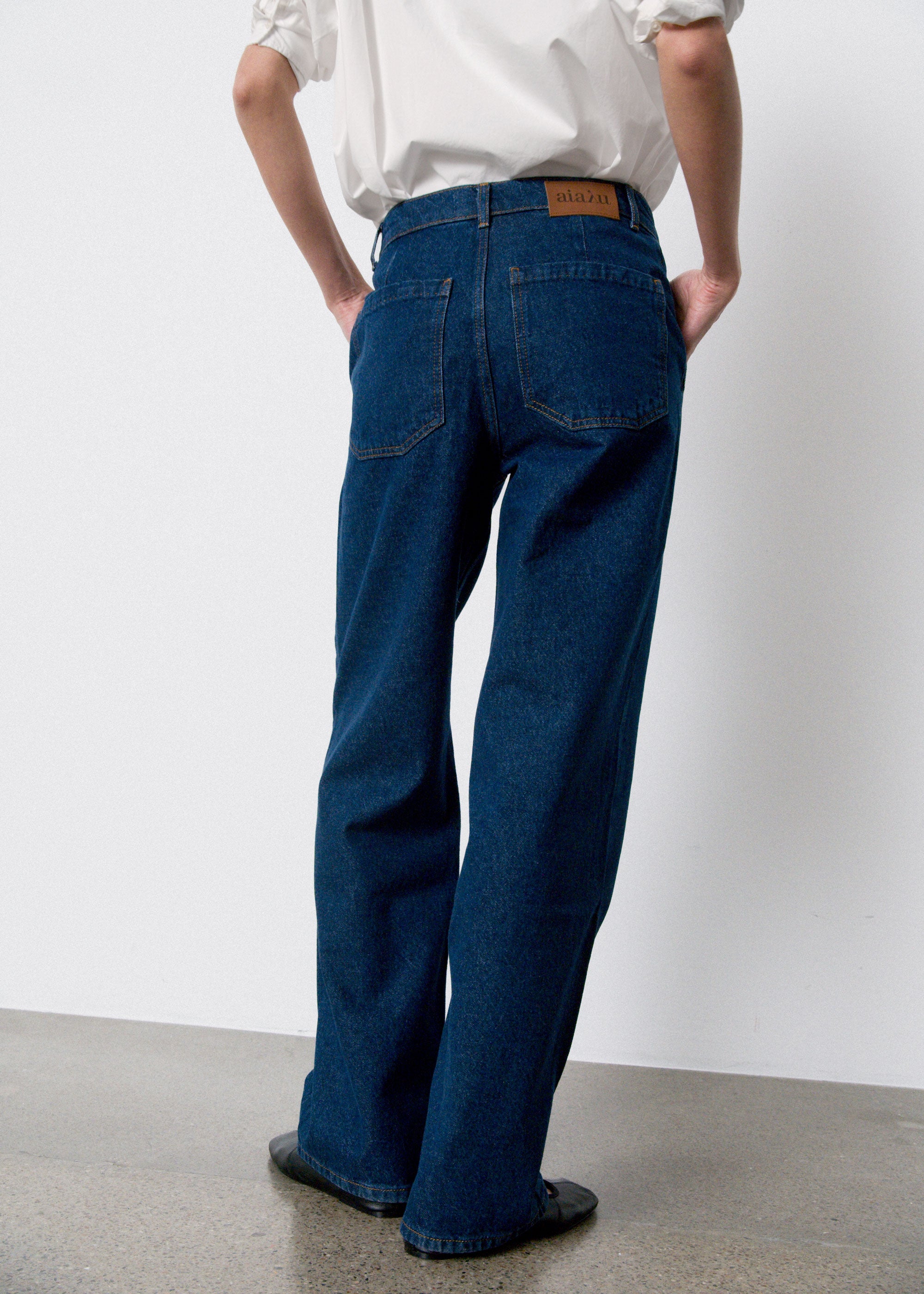 Carlo midwaist wide jeans | Mid Blue Jeans aiayu