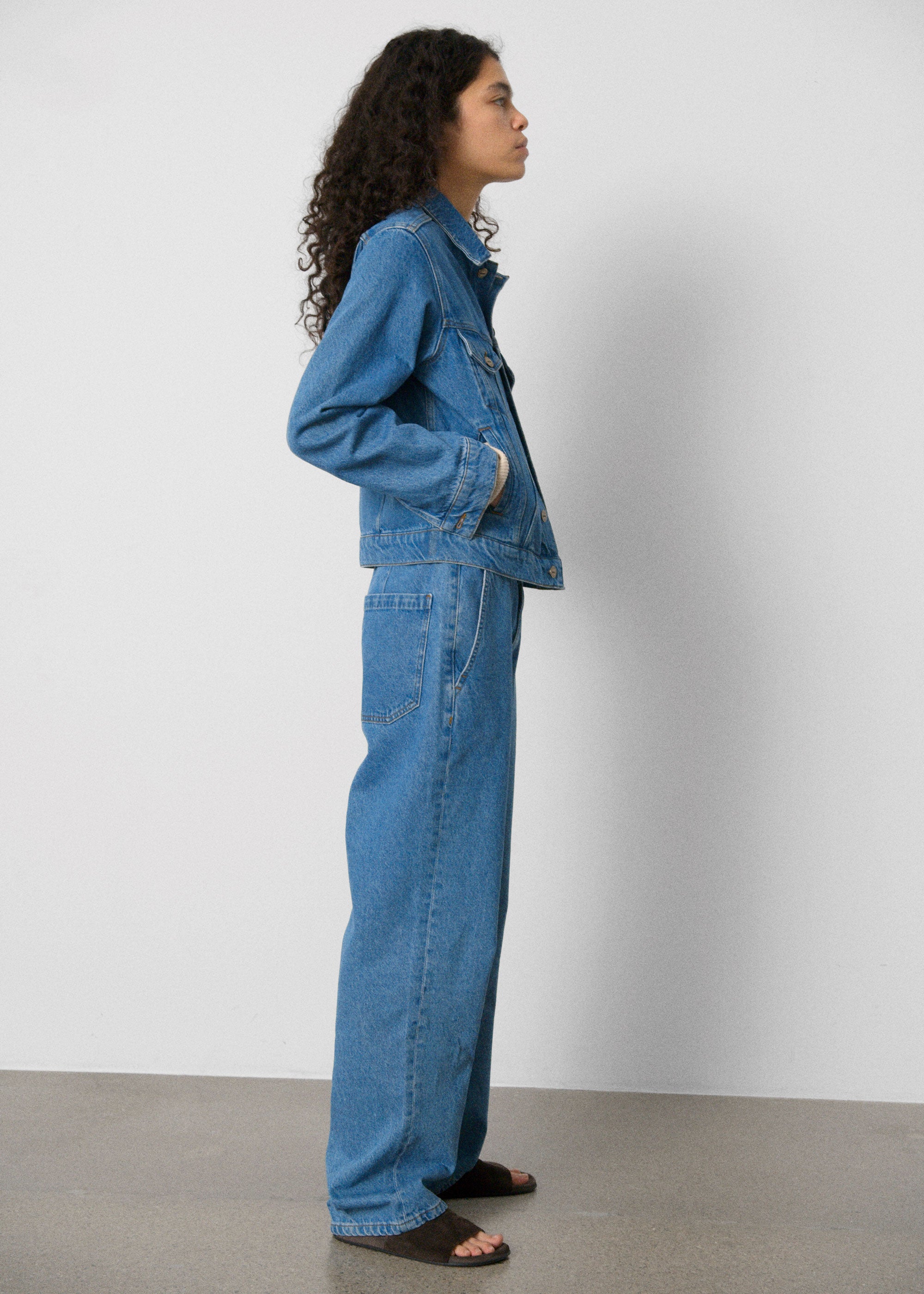 Carlo midwaist wide jeans | Clear Blue Jeans aiayu