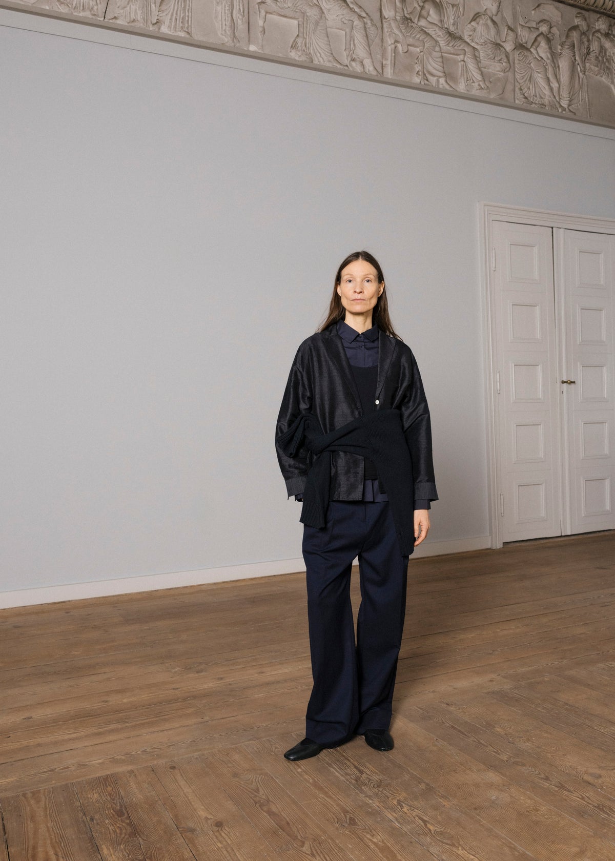 Makya shirt silk | Black navy Shirt Woven aiayu