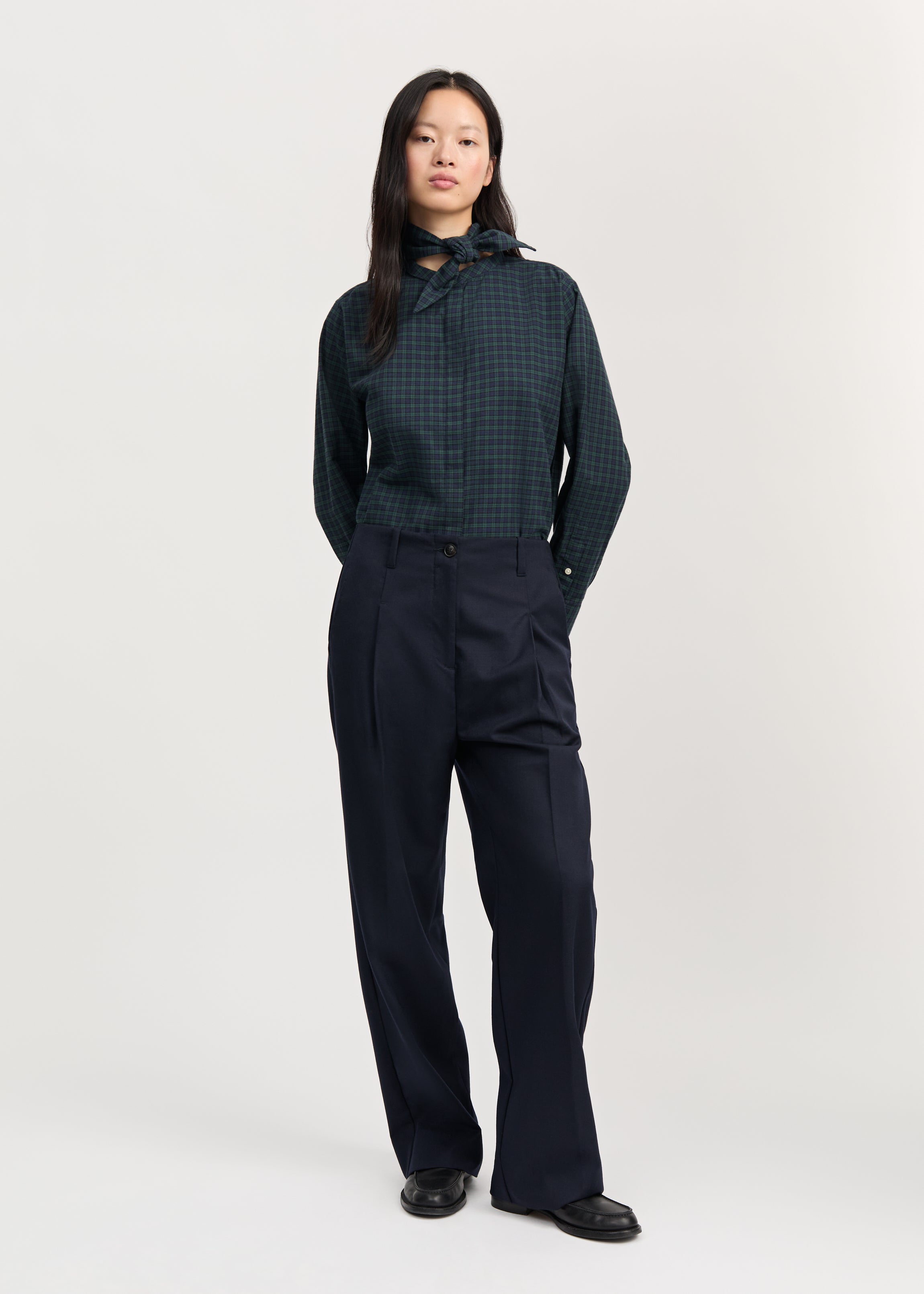 Aponi shirt check | Evergreen Shirt Woven aiayu