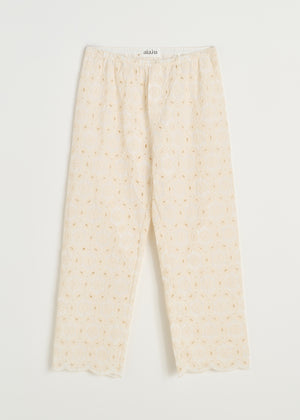 Ava pant embroidery | Pure Ecru Pant aiayu