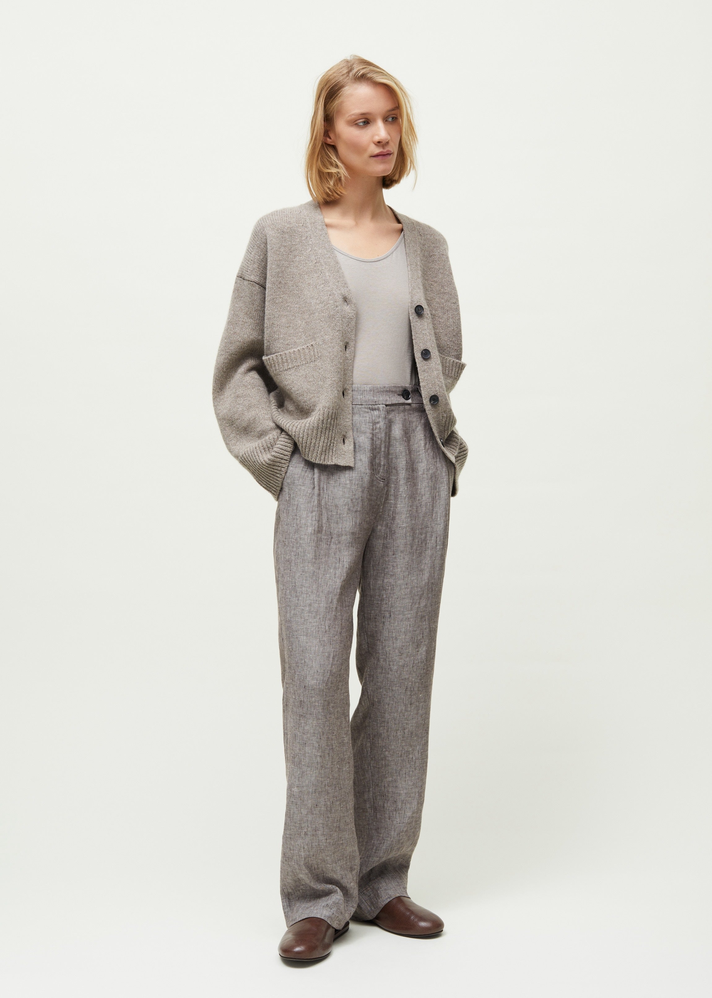 Balder pant linen | Brown Pant aiayu