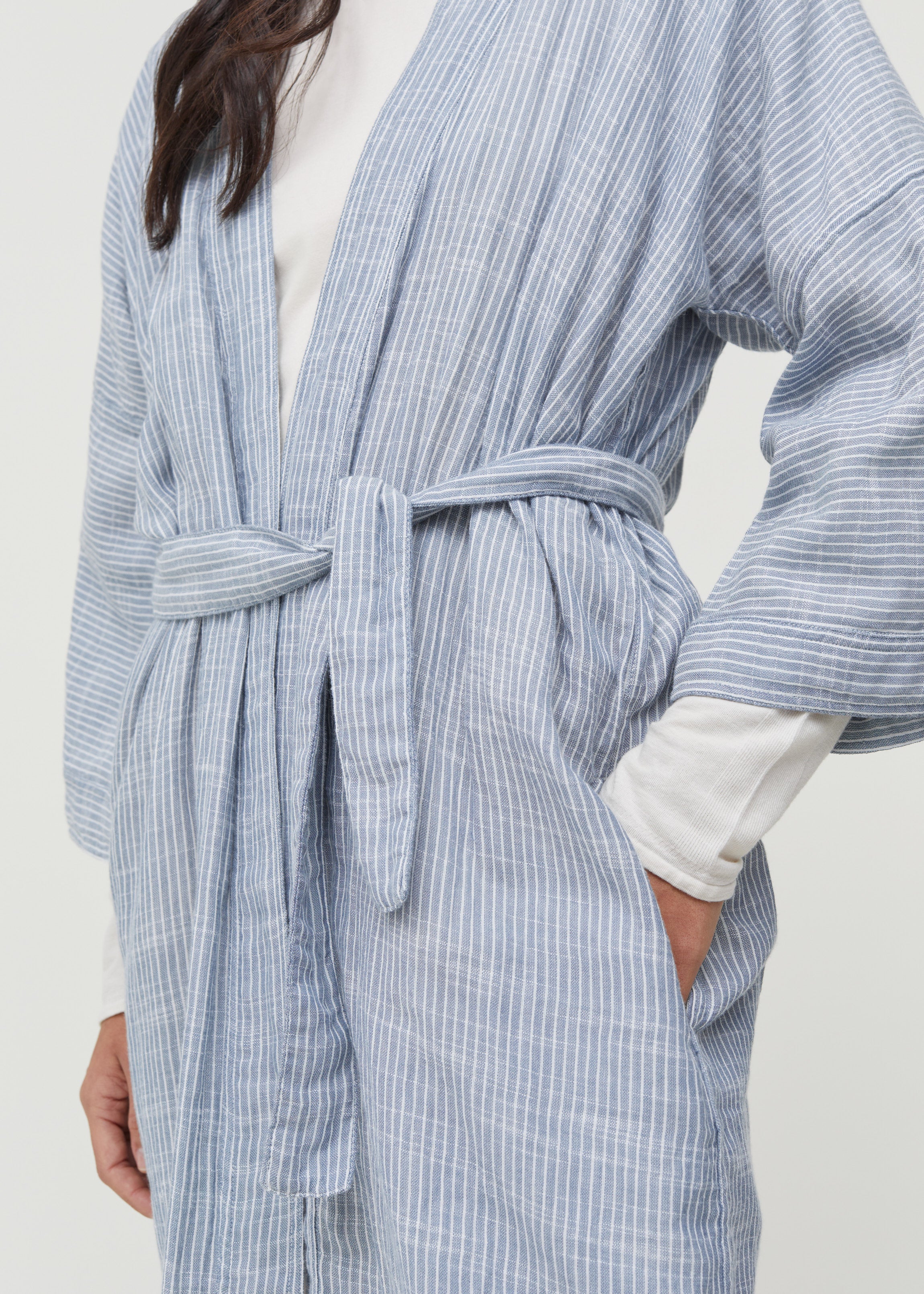 Bathrobe striped | Indigo Bathrobe aiayu