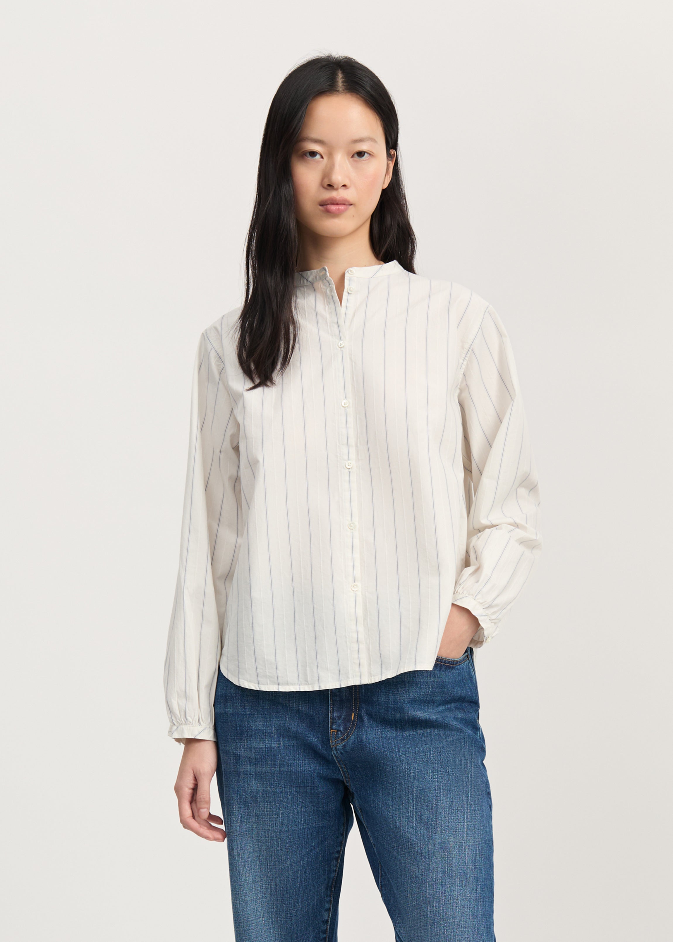 Bibbi shirt champetra | Mix French Blue Shirt Woven aiayu