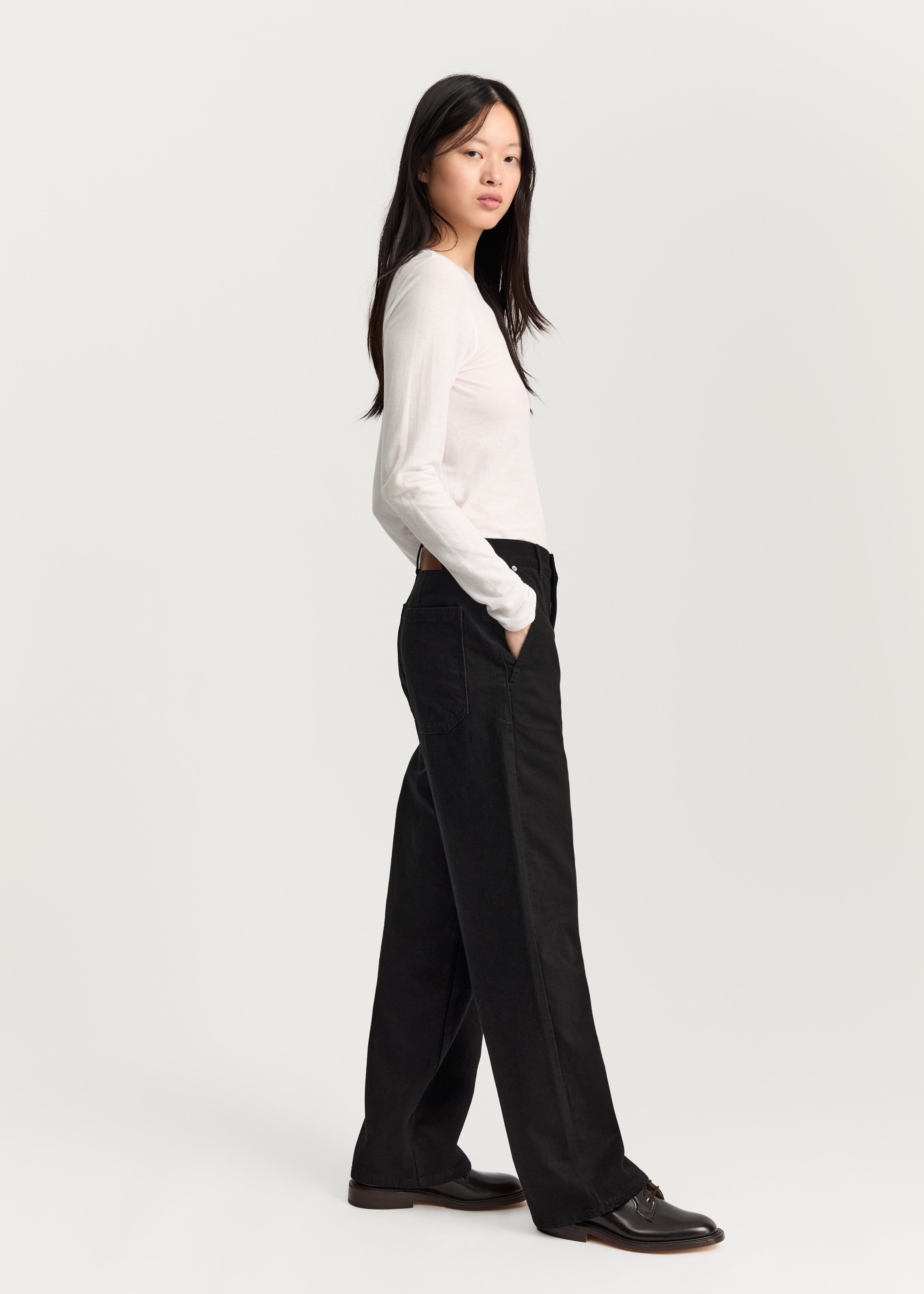 Carlo midwaist wide jeans | Black Tea Jeans aiayu