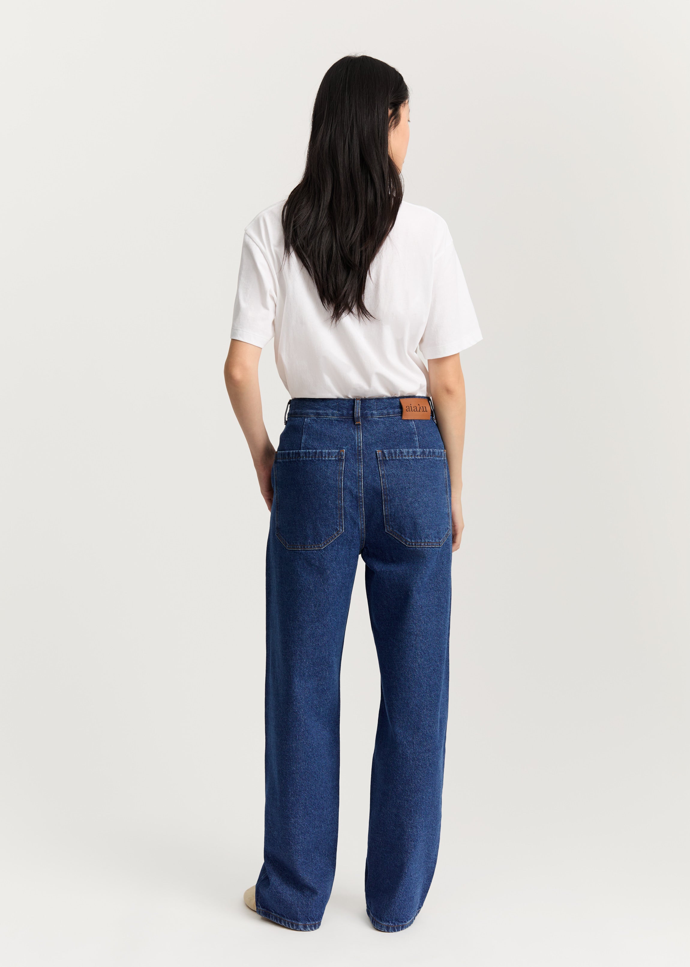Carlo midwaist wide jeans | Mid Blue Jeans aiayu