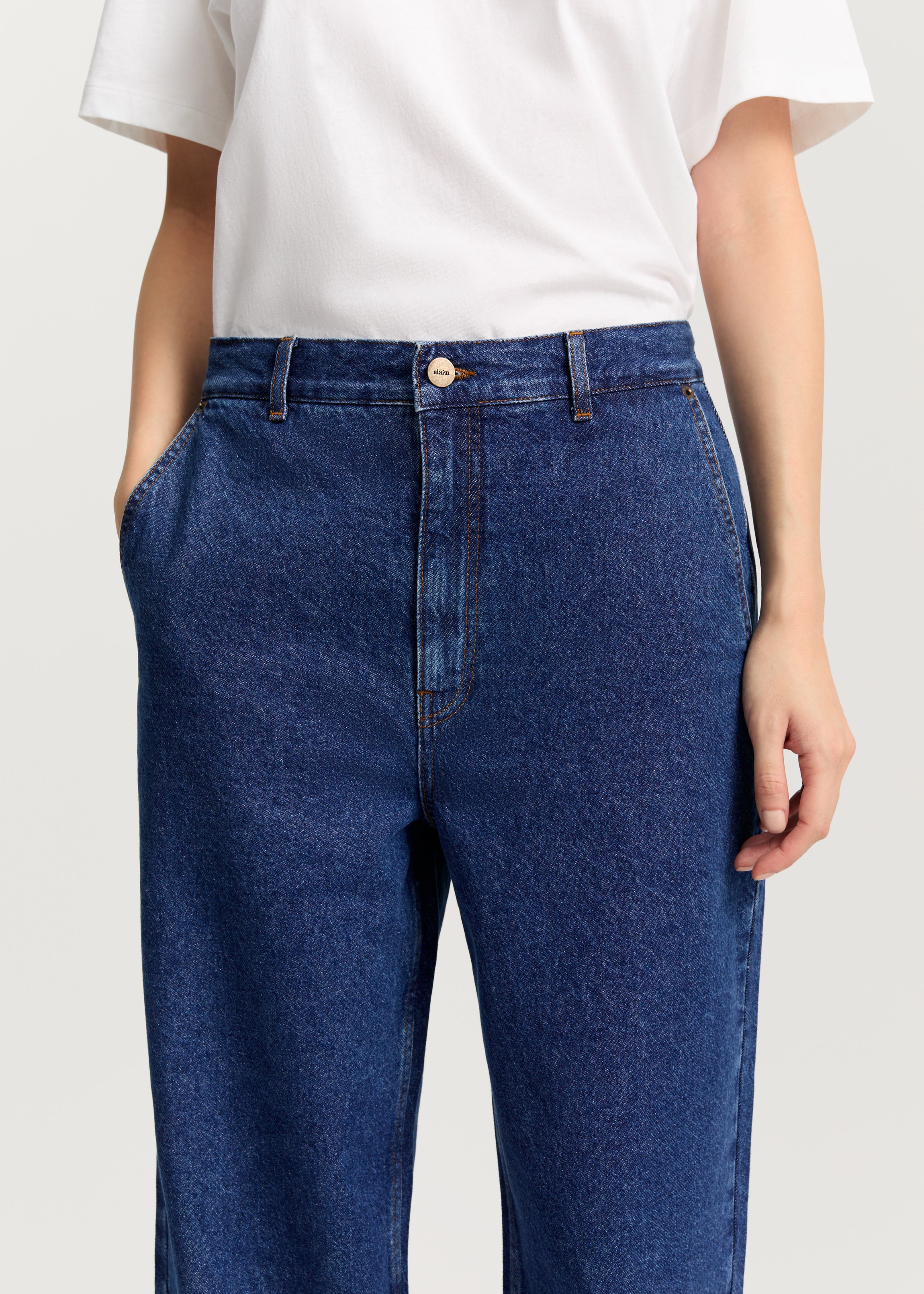Carlo midwaist wide jeans | Mid Blue Jeans aiayu