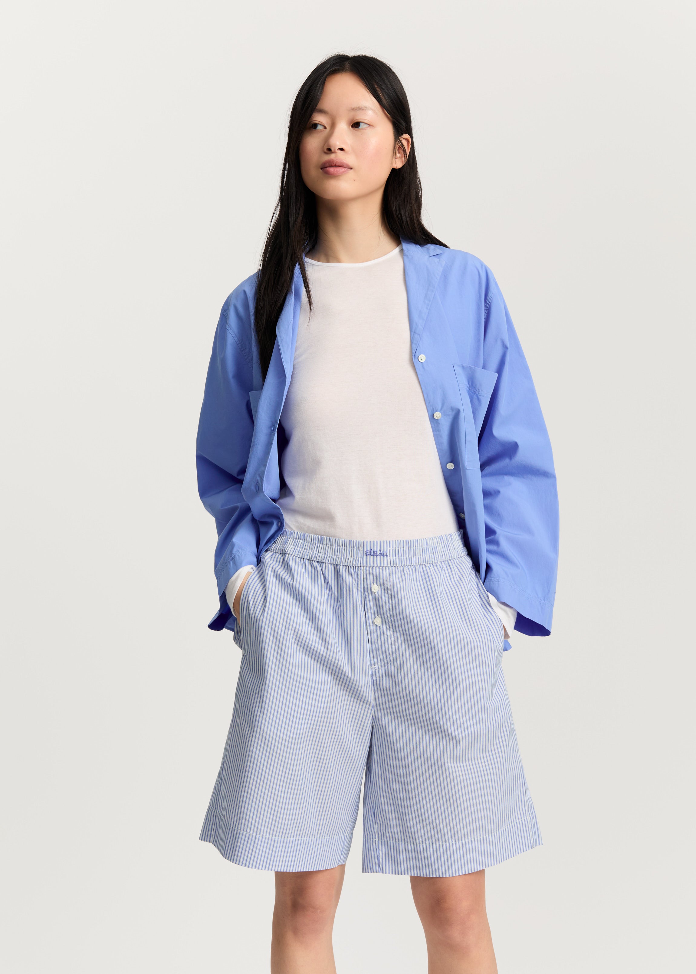Casual shorts long petite | Mix Air Blue Shorts aiayu