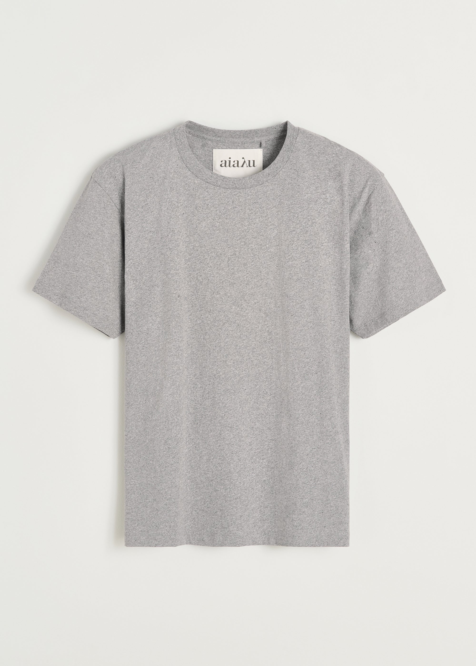 Classic circular tee melange | Grey Melange T-shirt aiayu