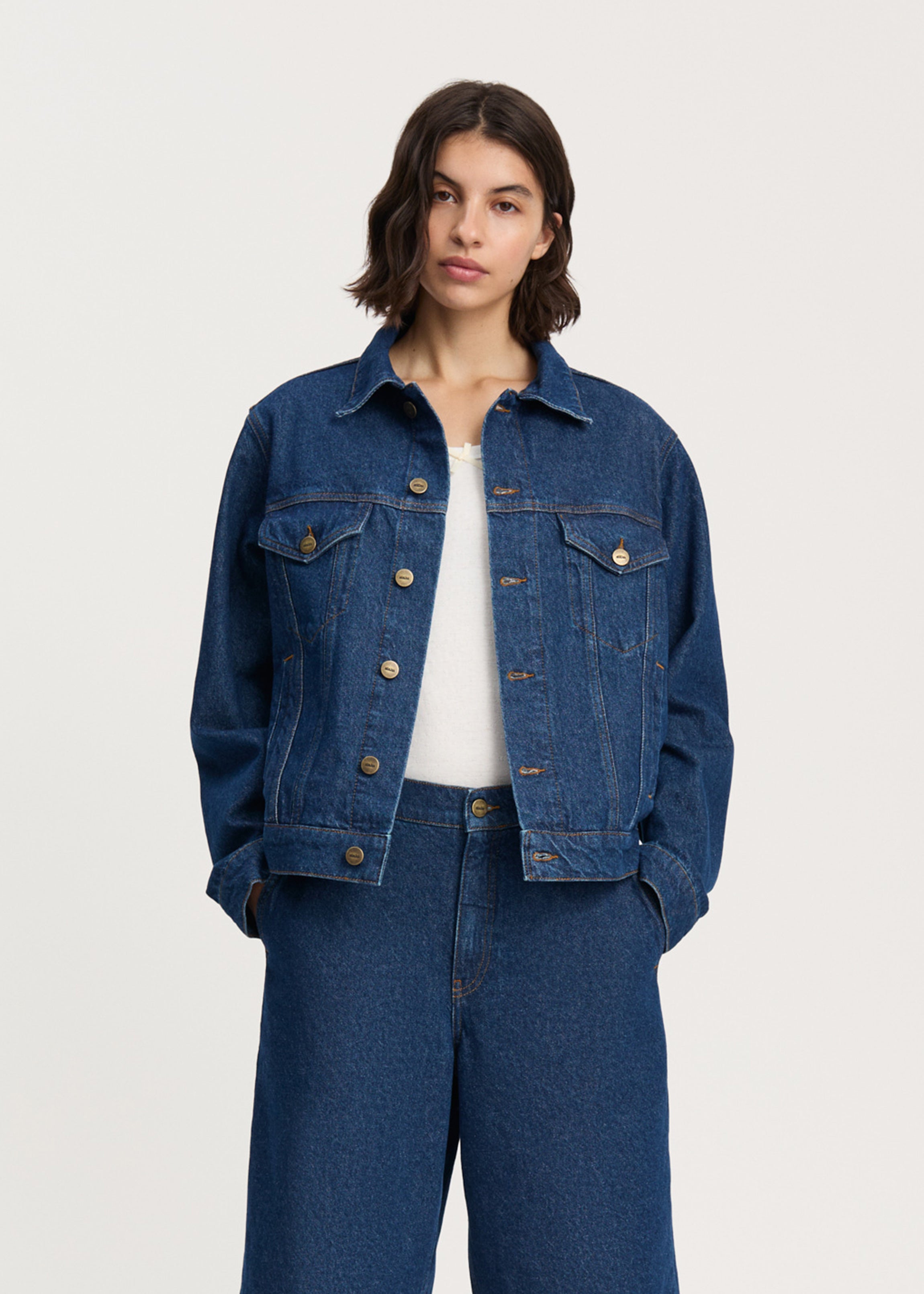 Cleo denim jacket | Mid Blue Jacket aiayu