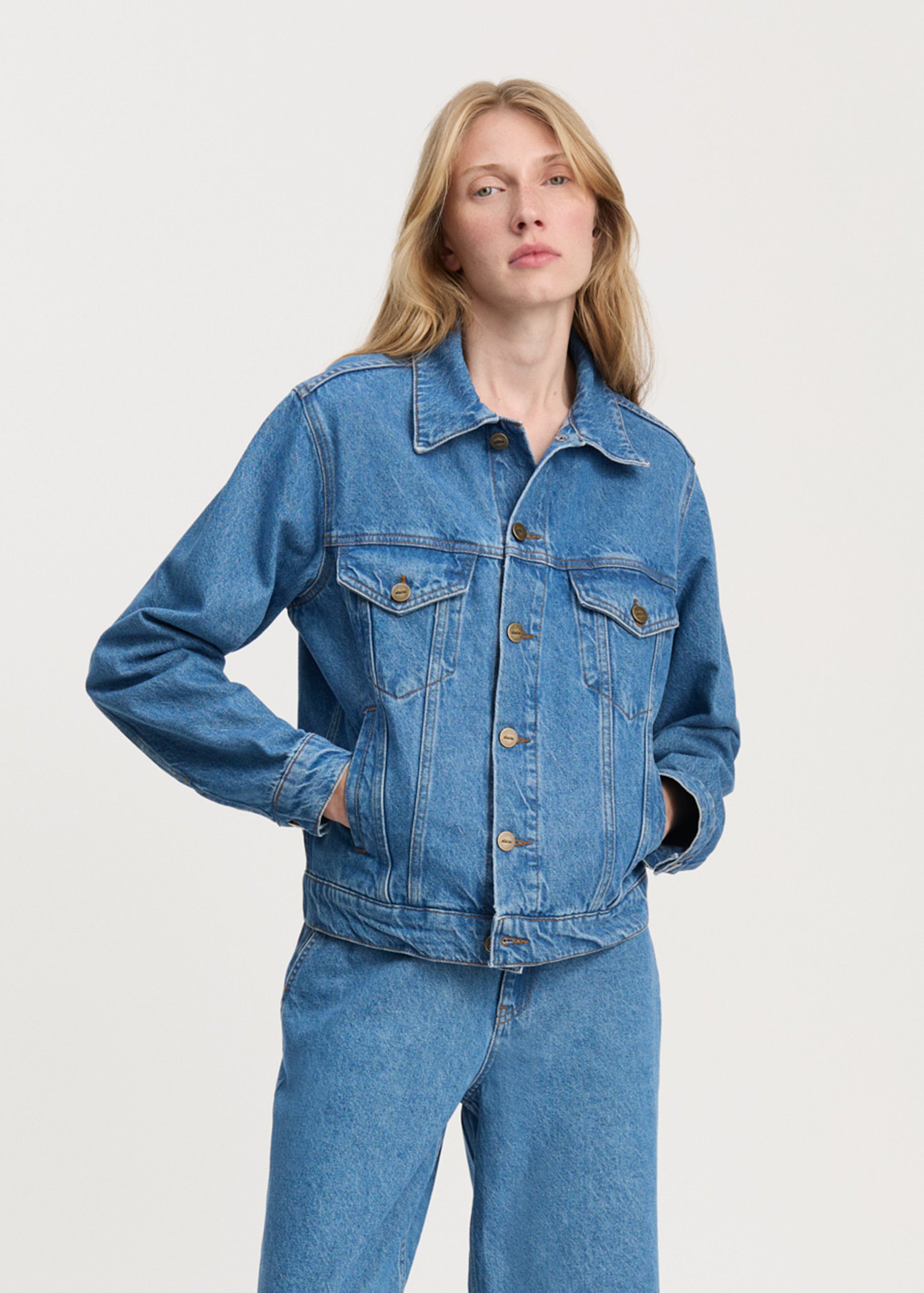 Cleo denim jacket | Clear Blue Jacket aiayu