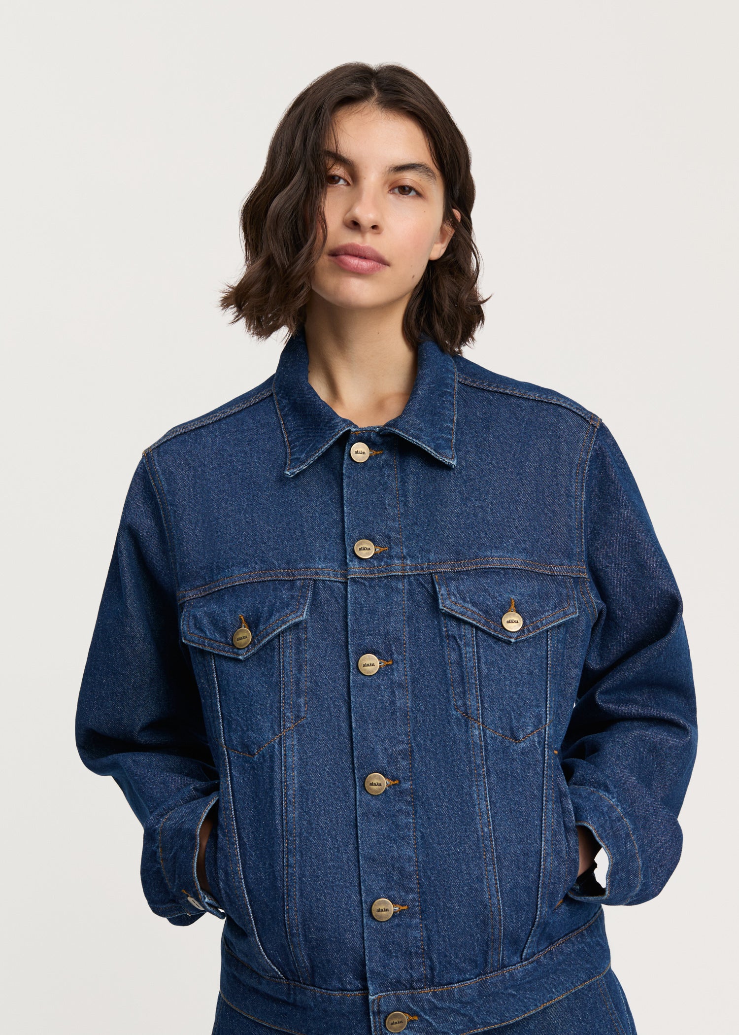 Cleo denim jacket | Mid Blue Jacket aiayu
