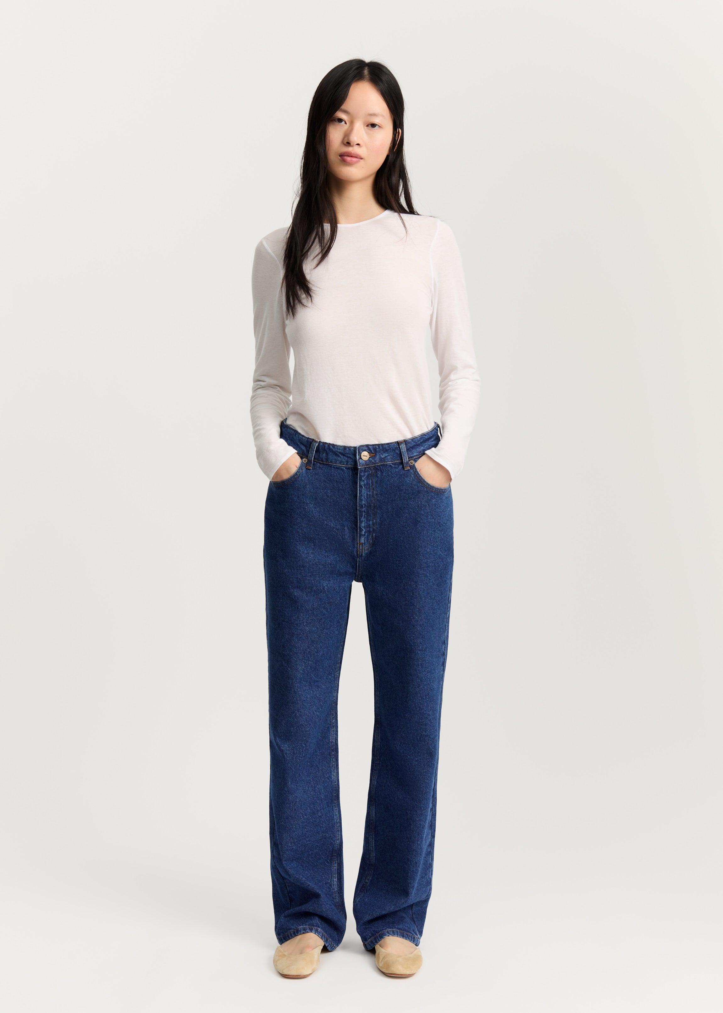 Cooper highwaist straight jeans | Mid Blue Cooper highwaist straight jeans | Mid Blue