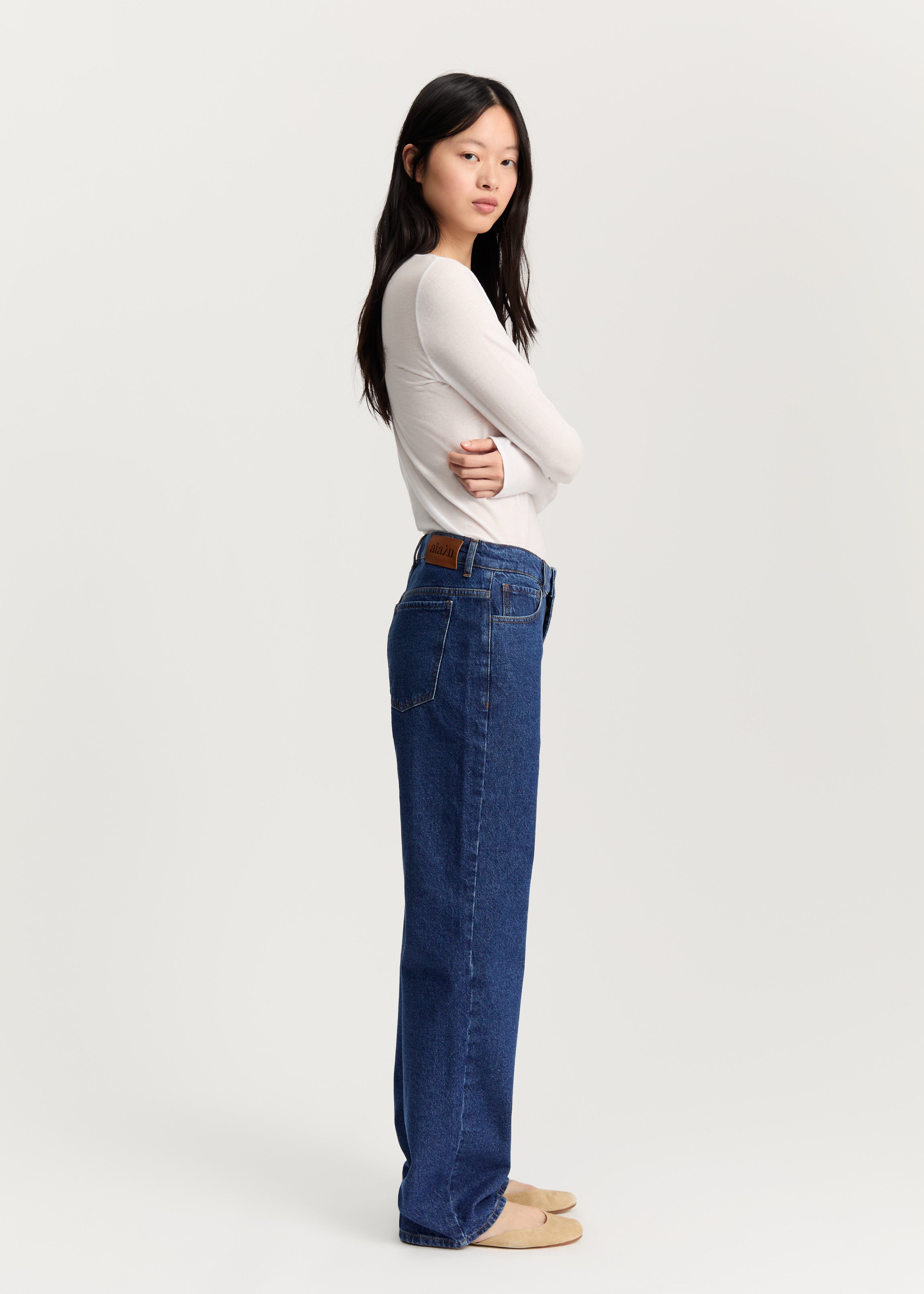 Cooper highwaist straight jeans | Mid Blue Jeans aiayu