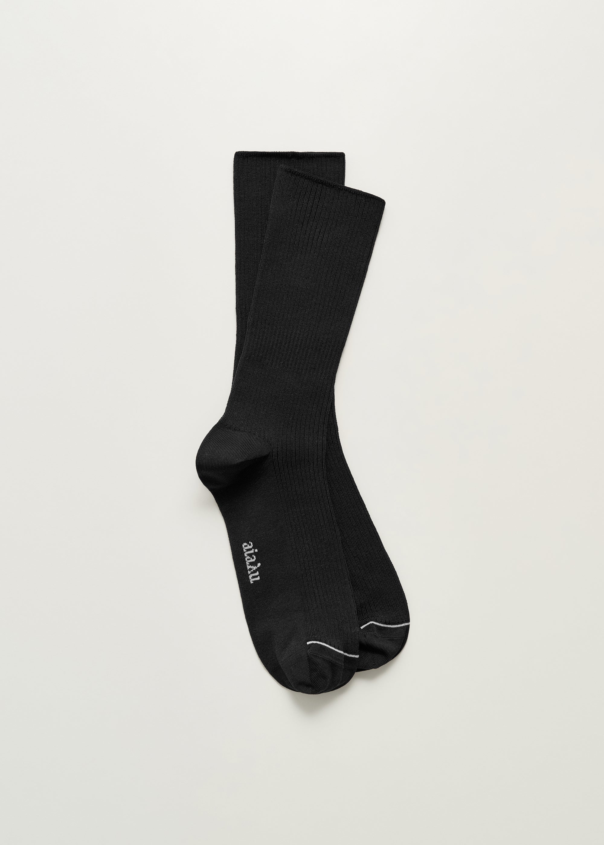 Cotton rib socks | Black Socks aiayu