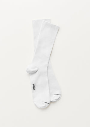 Cotton rib socks | White Socks aiayu