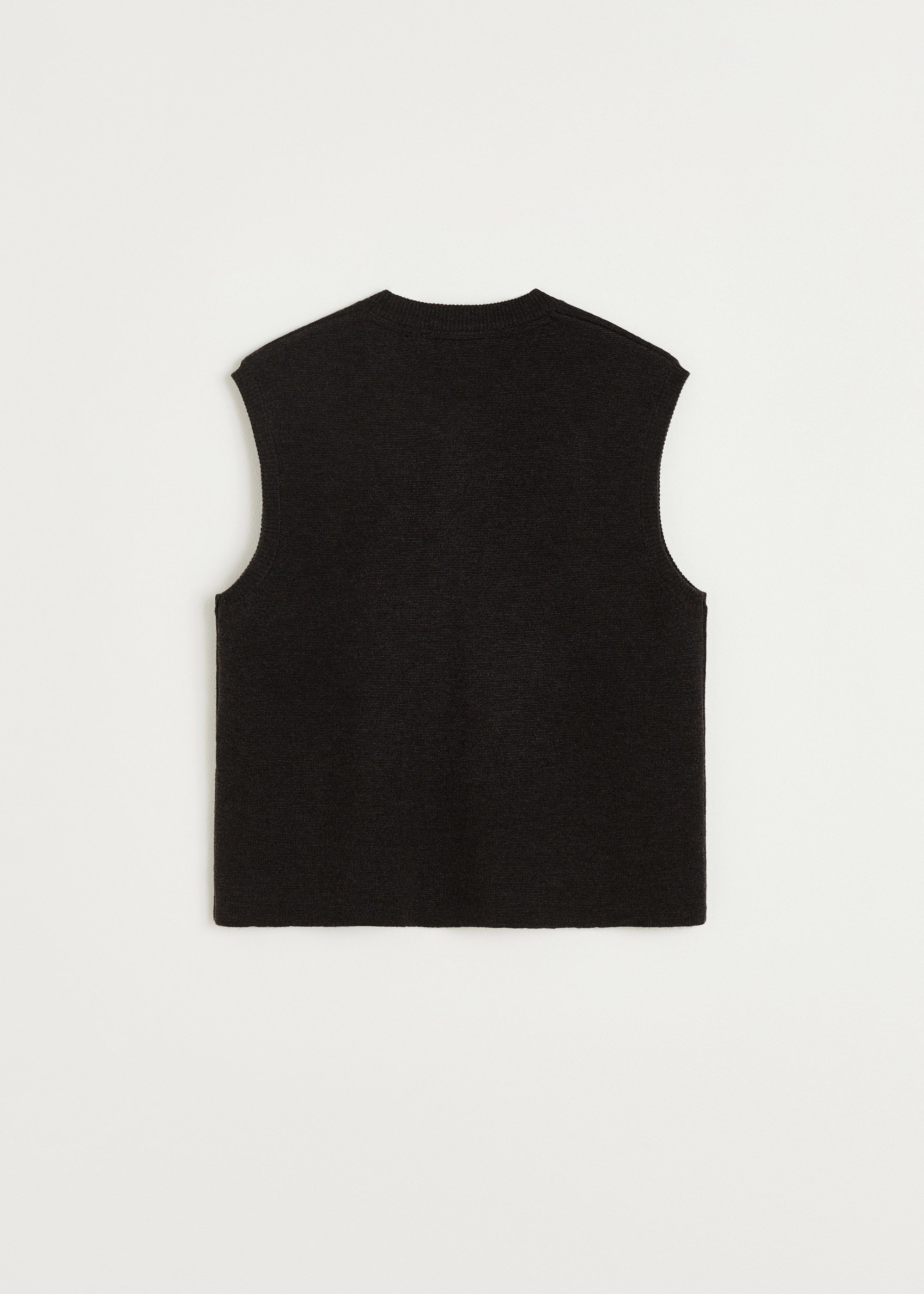 Elva vest – pure merino wool | Dark Brown Melange Vest aiayu