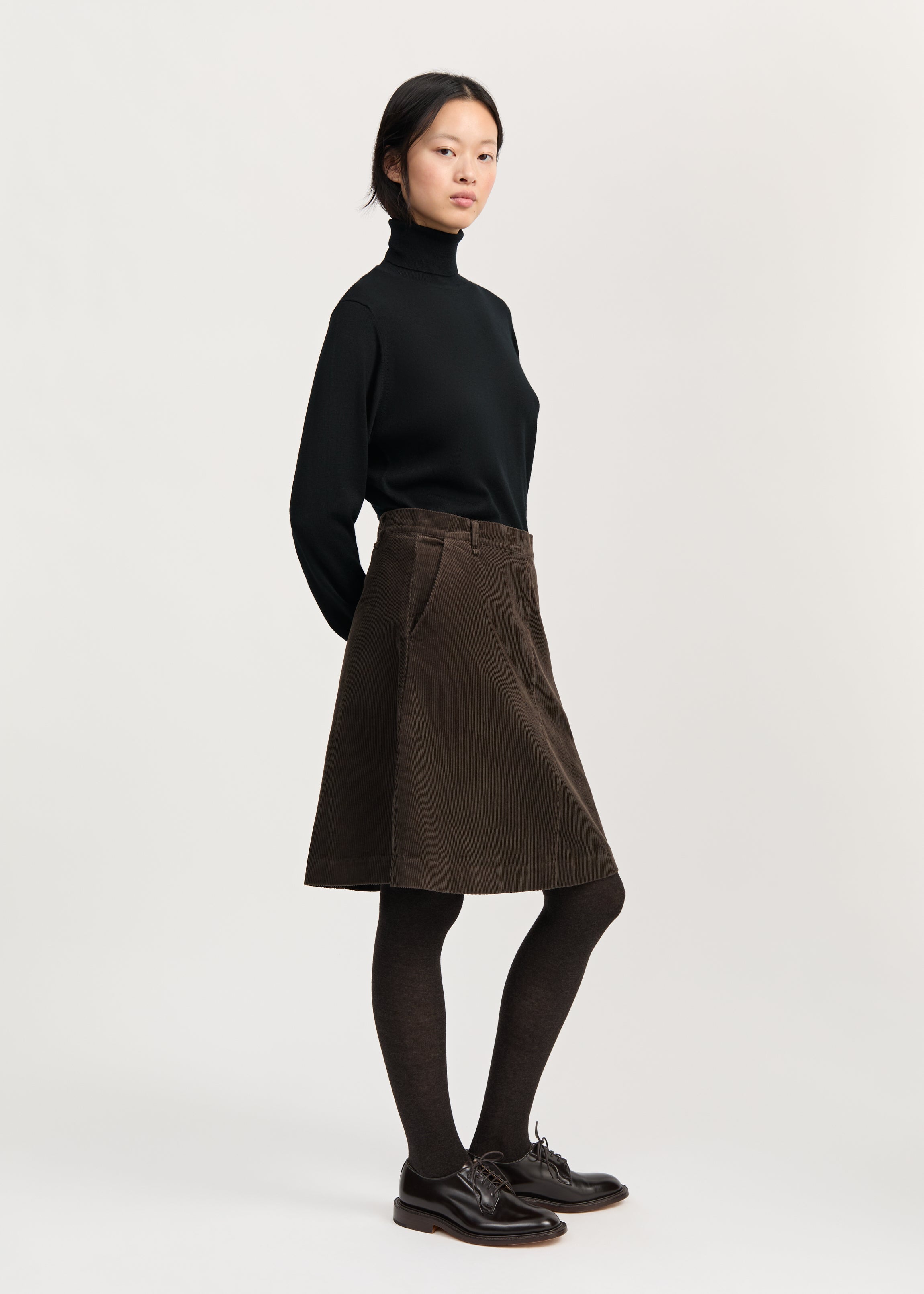 Estelle skirt short corduroy | Smokey Brown Skirt aiayu