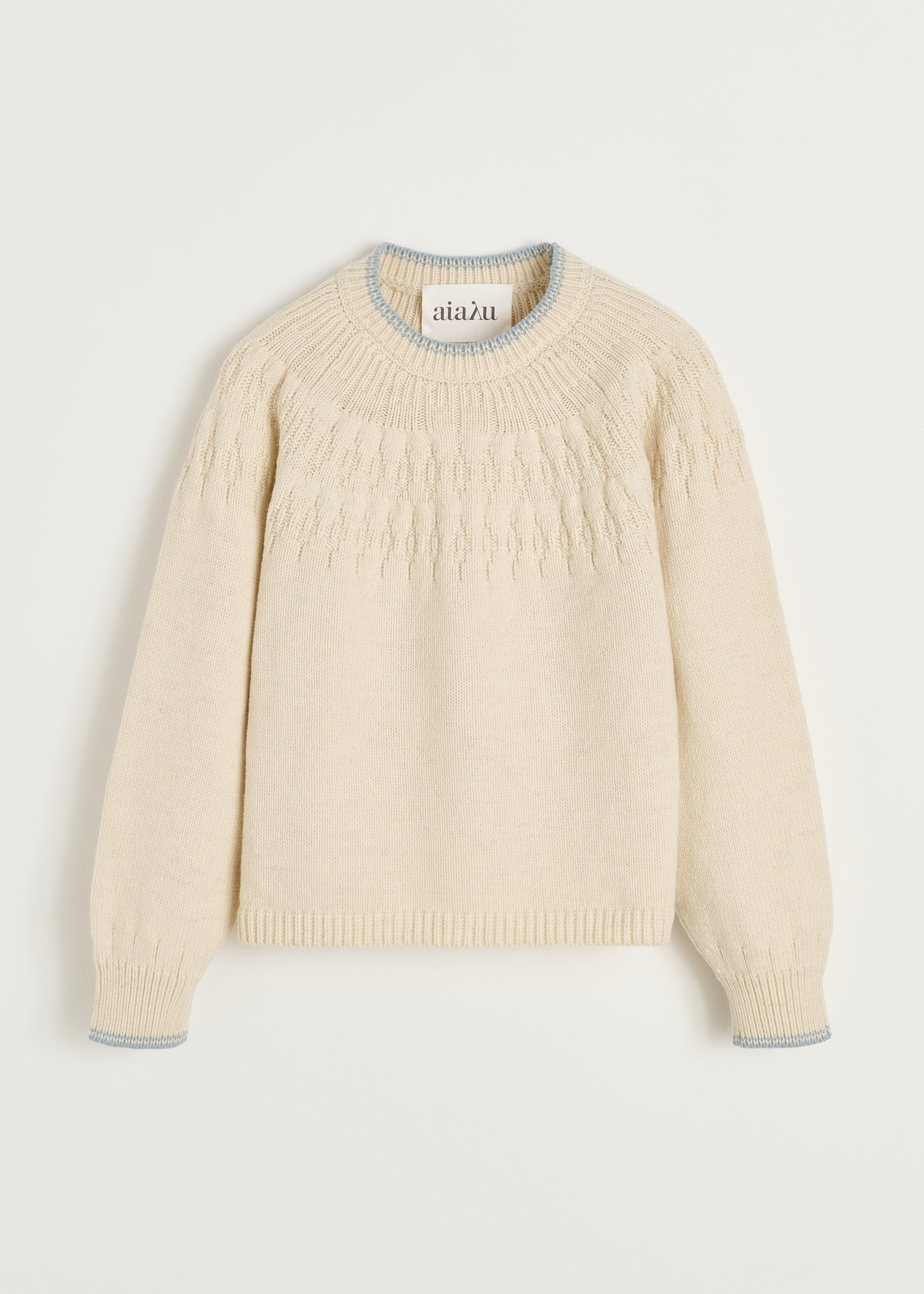 Flores sweater – highland wool | Pure Ecru Sweater aiayu