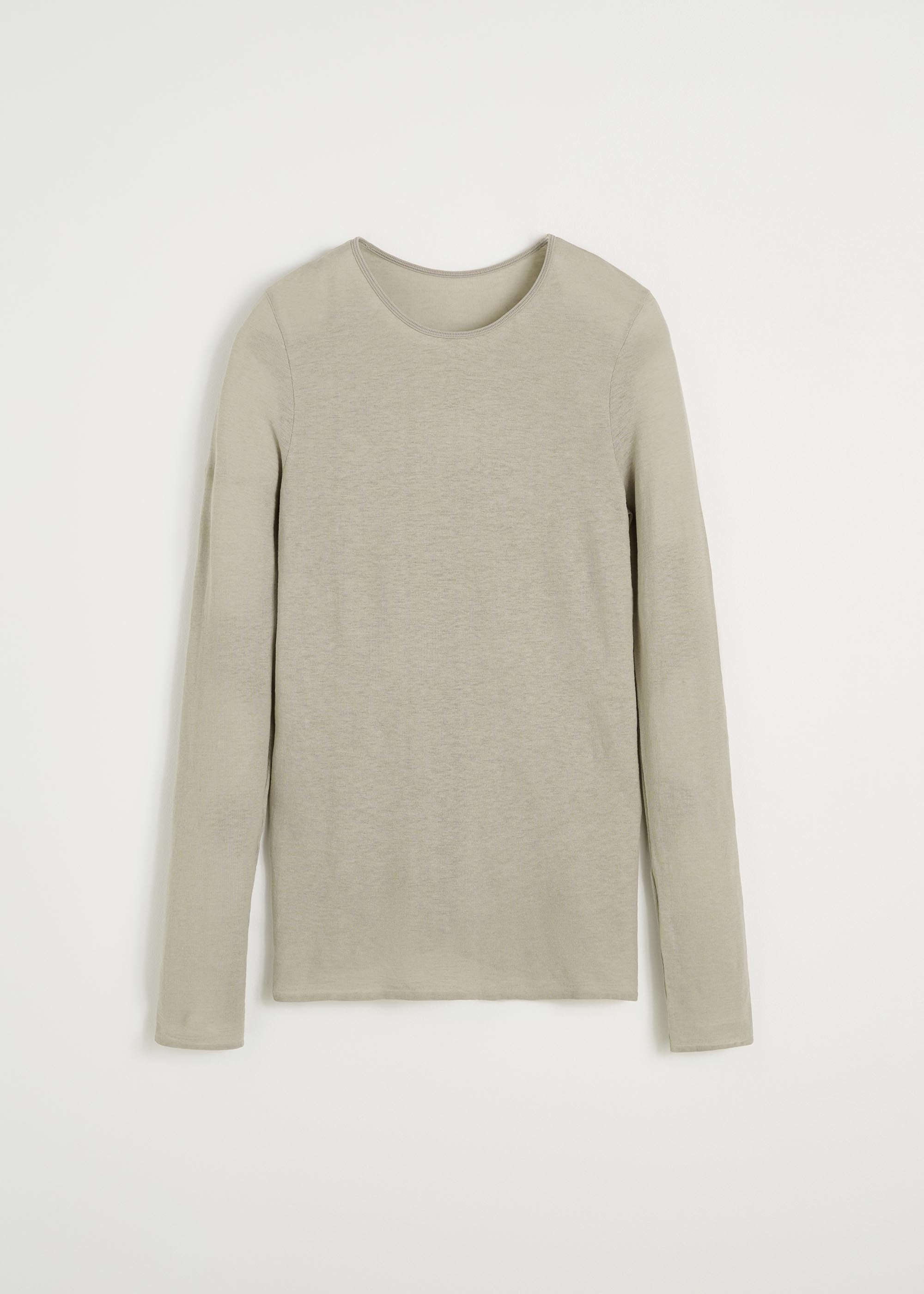 Gentle long sleeve – cashmere | Grey Blouse aiayu