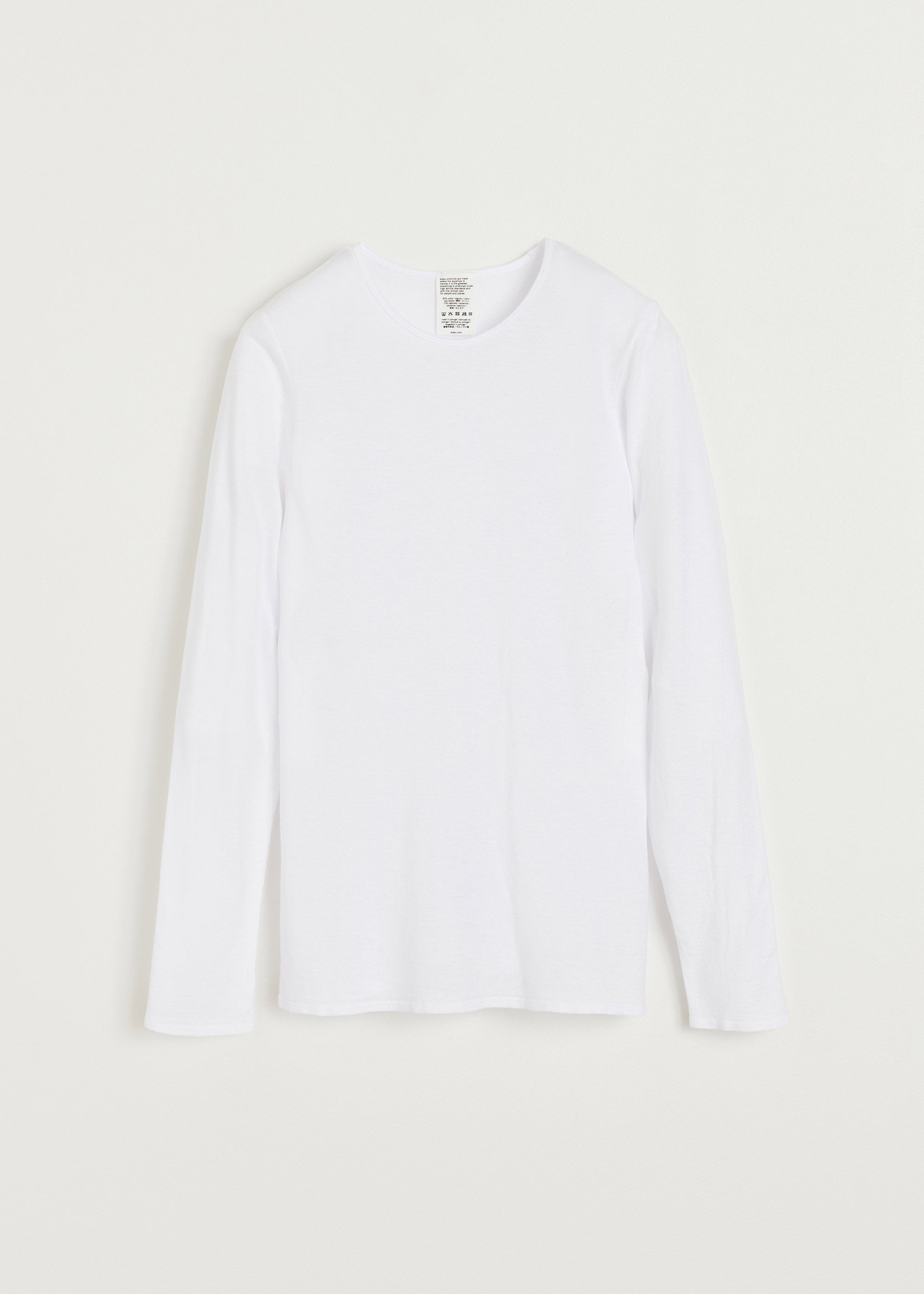 Gentle long sleeve – cashmere | White Blouse aiayu
