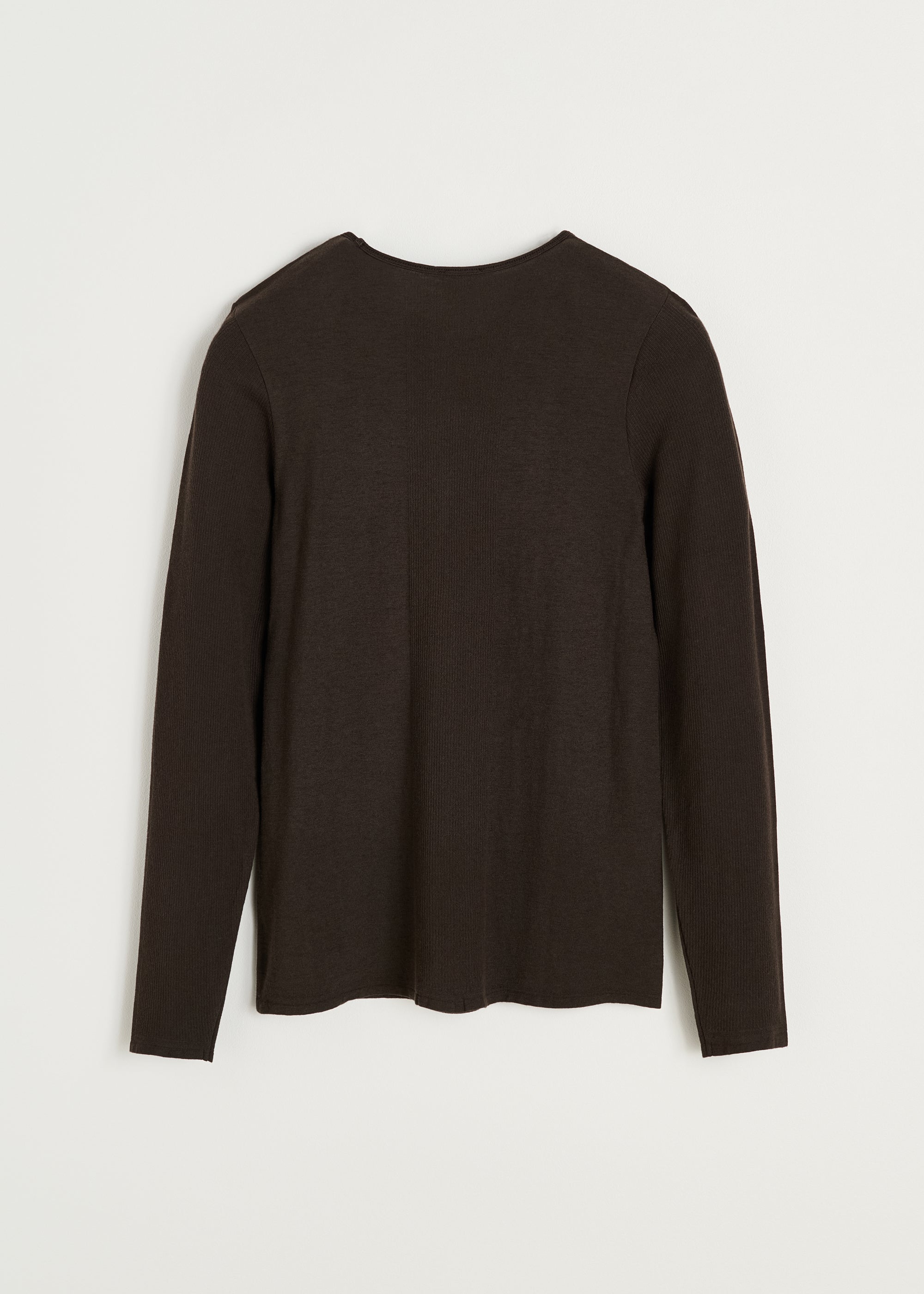 Gentle long sleeve – cashmere | Dark Brown Blouse aiayu