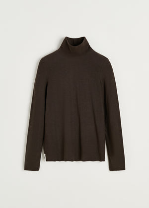 Gentle turtleneck – cashmere | Dark Brown Blouse aiayu