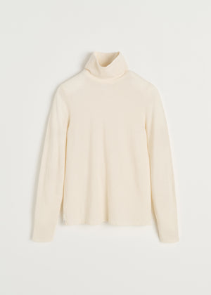 Gentle turtleneck – cashmere | Pure Ecru Blouse aiayu