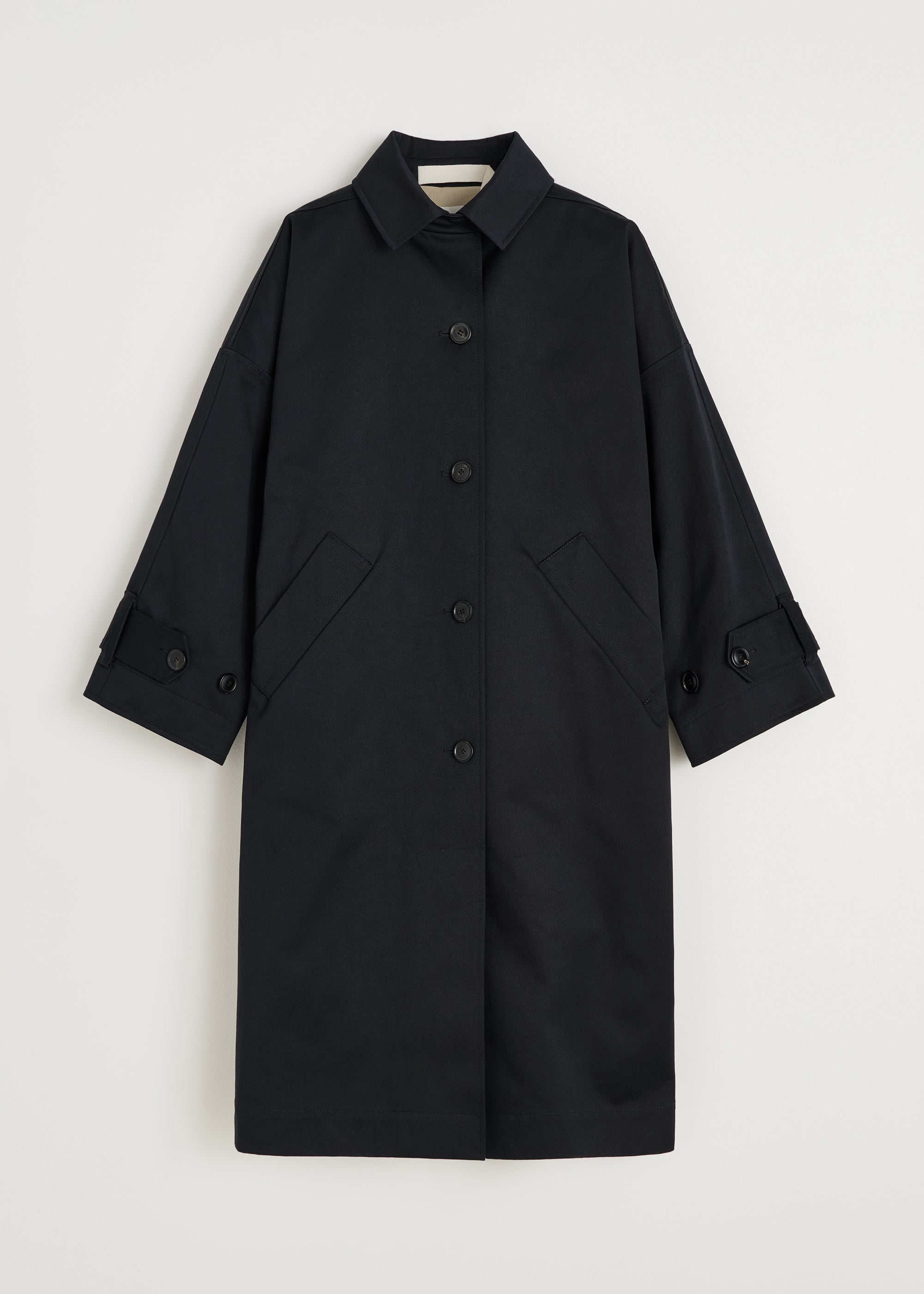 Jo coat twill | Black Navy Coat aiayu