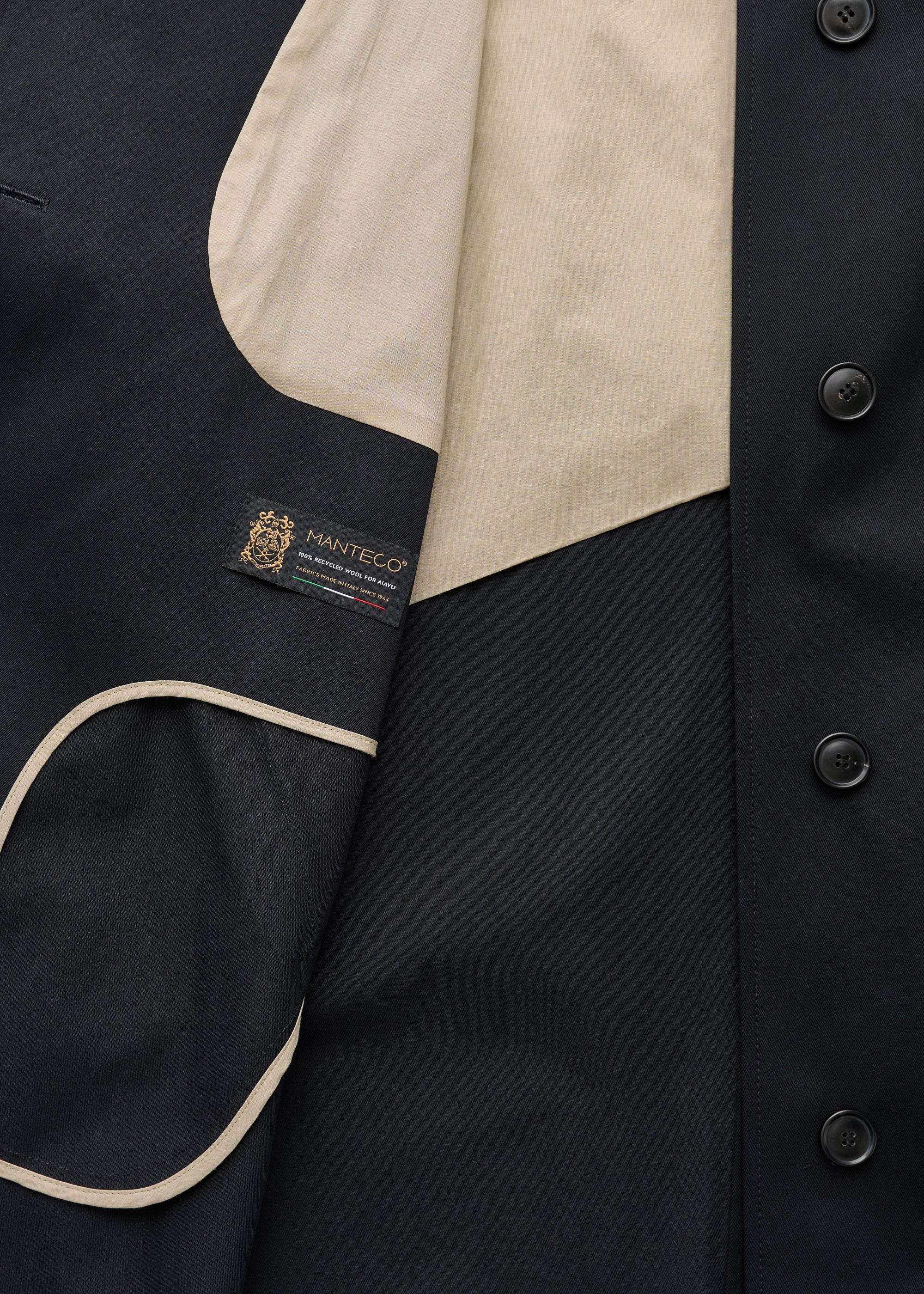 Jo coat twill | Black Navy Coat aiayu