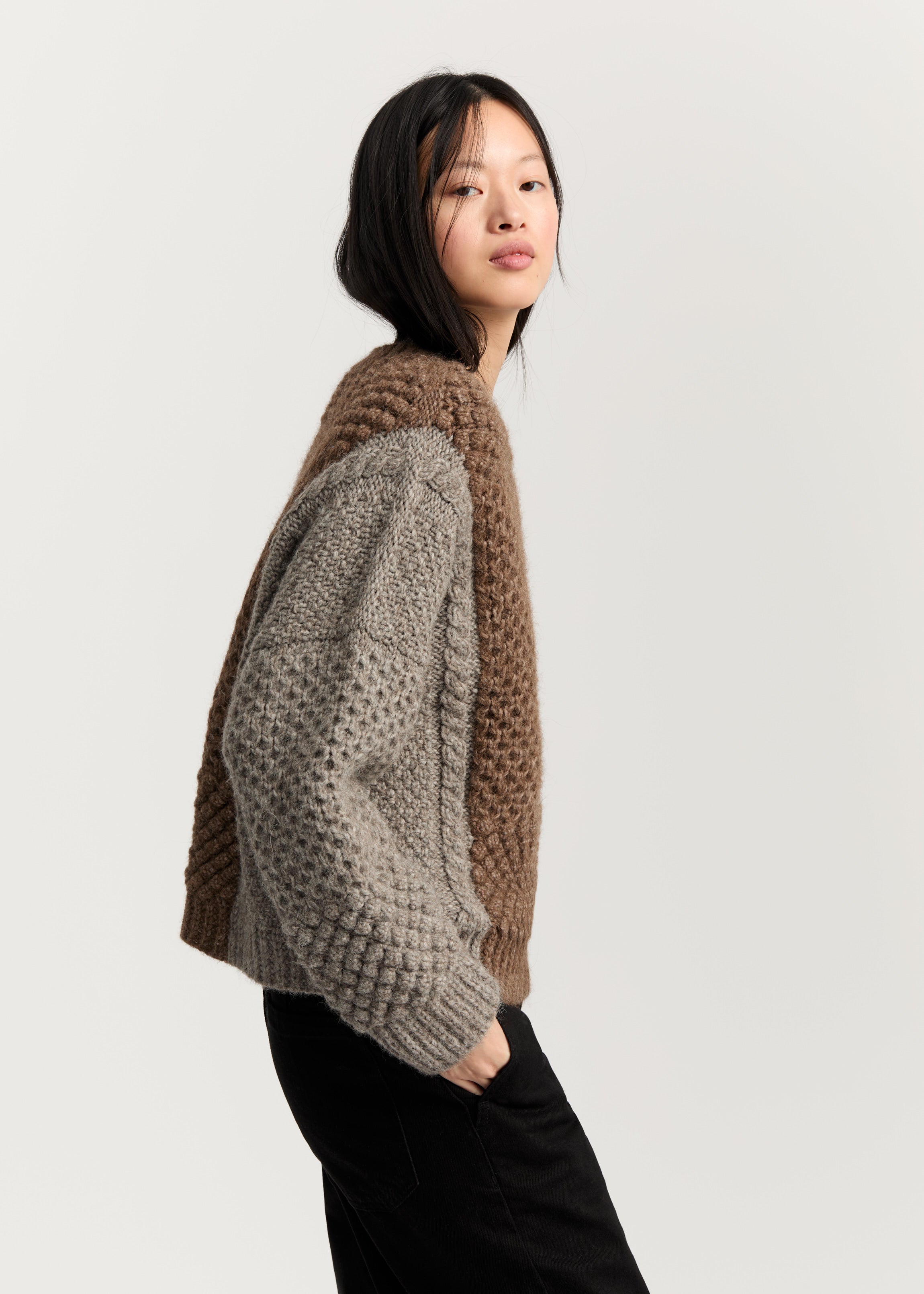 Justina sweater – llama wool | Mix Pure Grey Sweater aiayu