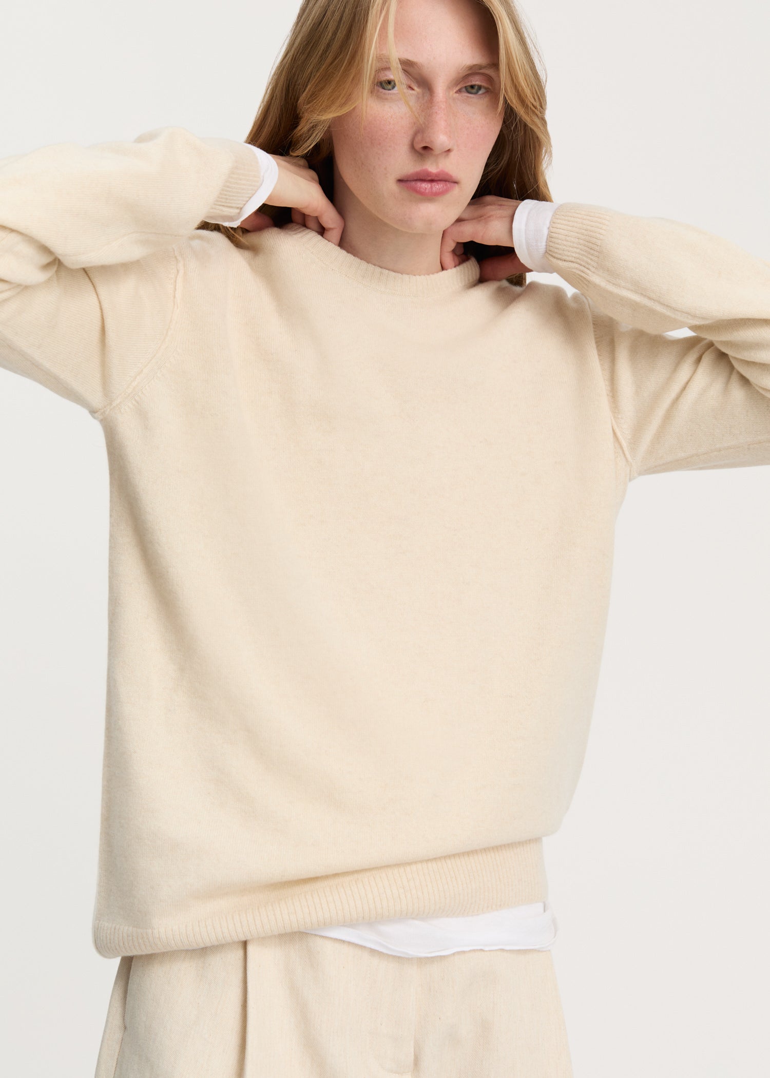 Leonardo sweater – pure cashmere | Pure Ecru Sweater aiayu