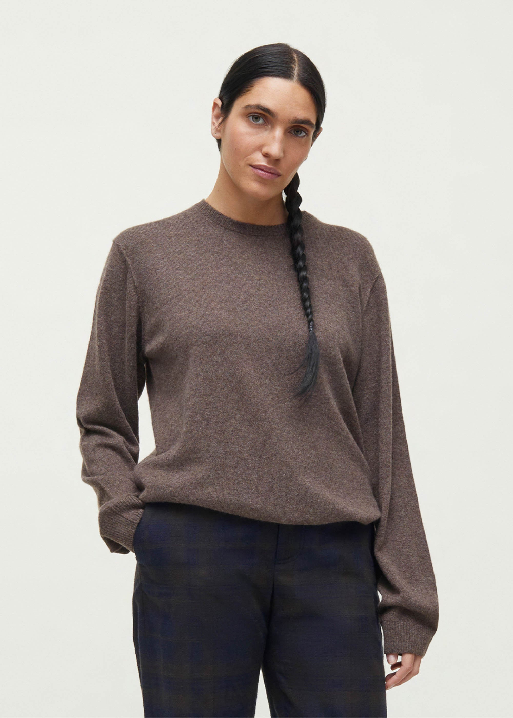 Leonardo sweater – pure cashmere | Pure Dark Brown Sweater aiayu