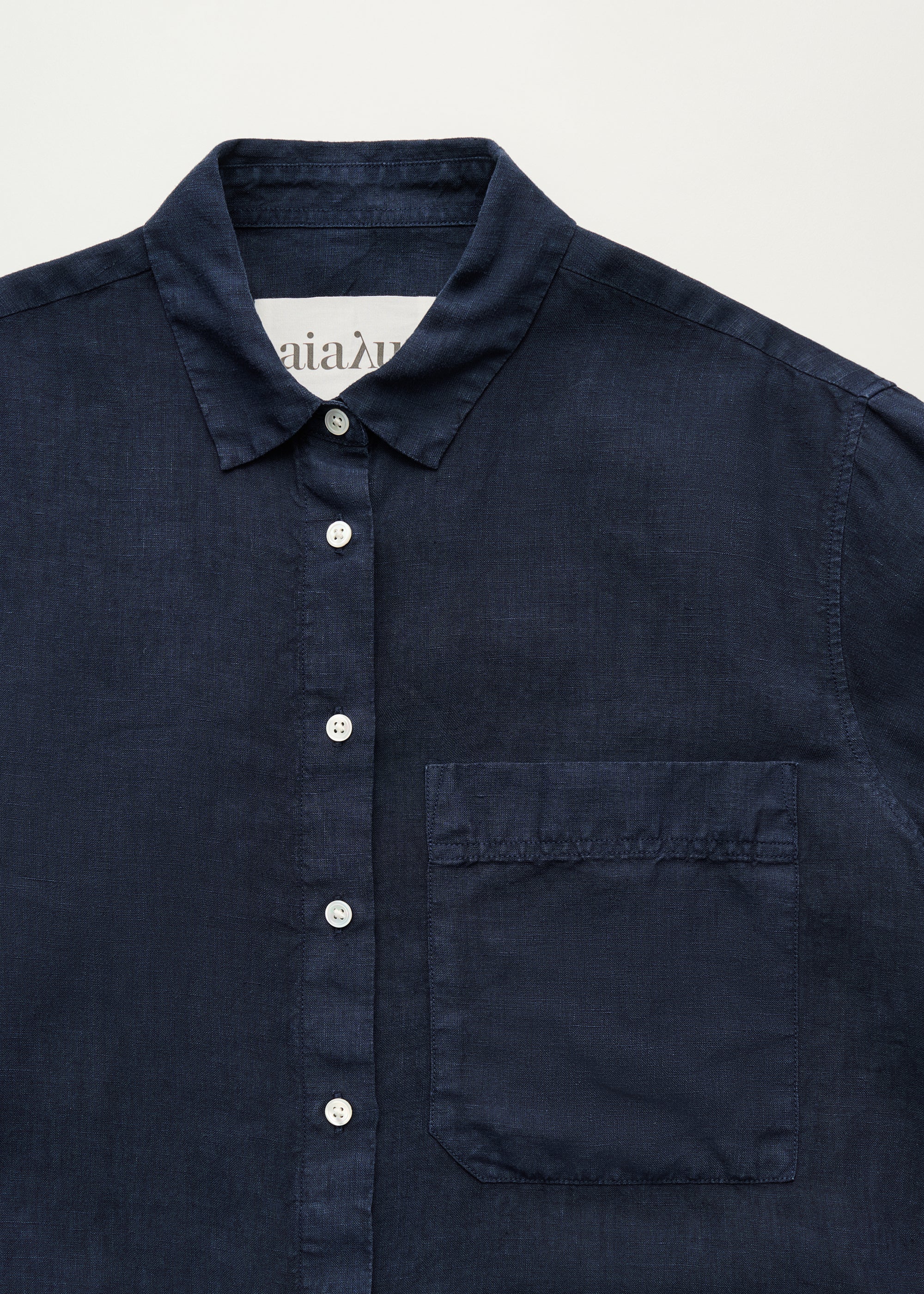 Lynette shirt linen | Navy Shirt Woven aiayu