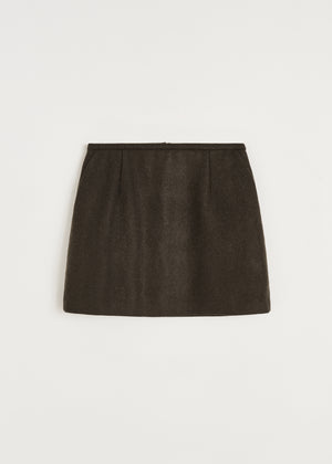 Mini skirt loden | Pure Dark Brown Skirt aiayu