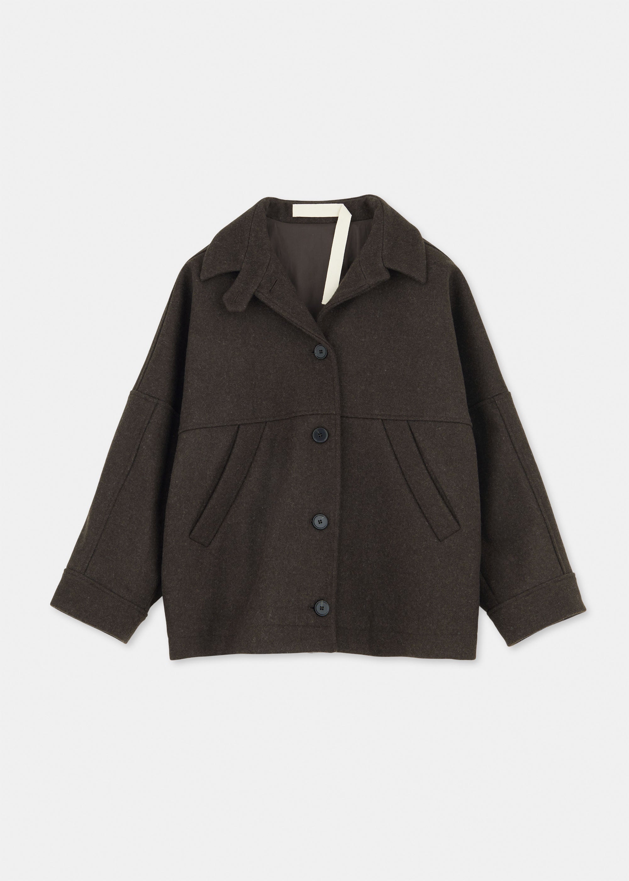 Moa jacket – loden wool | Pure Dark Brown Coat aiayu