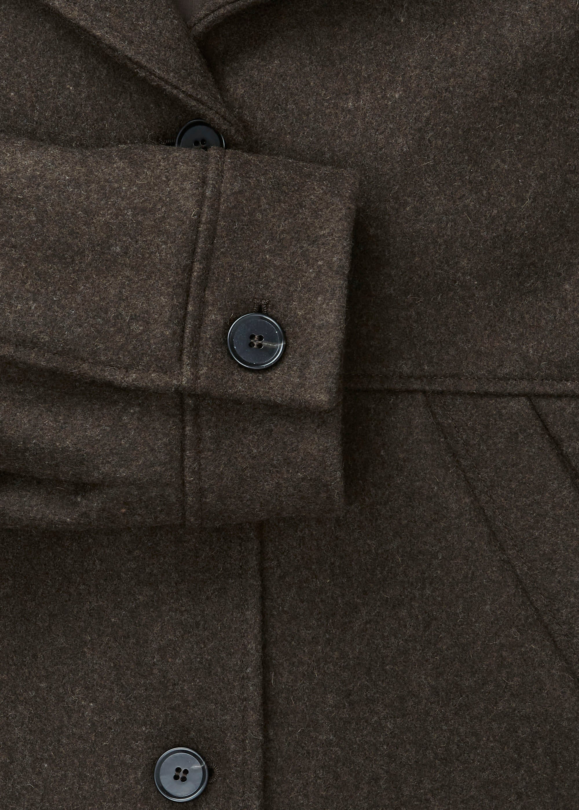 Moa jacket – loden wool | Pure Dark Brown Coat aiayu
