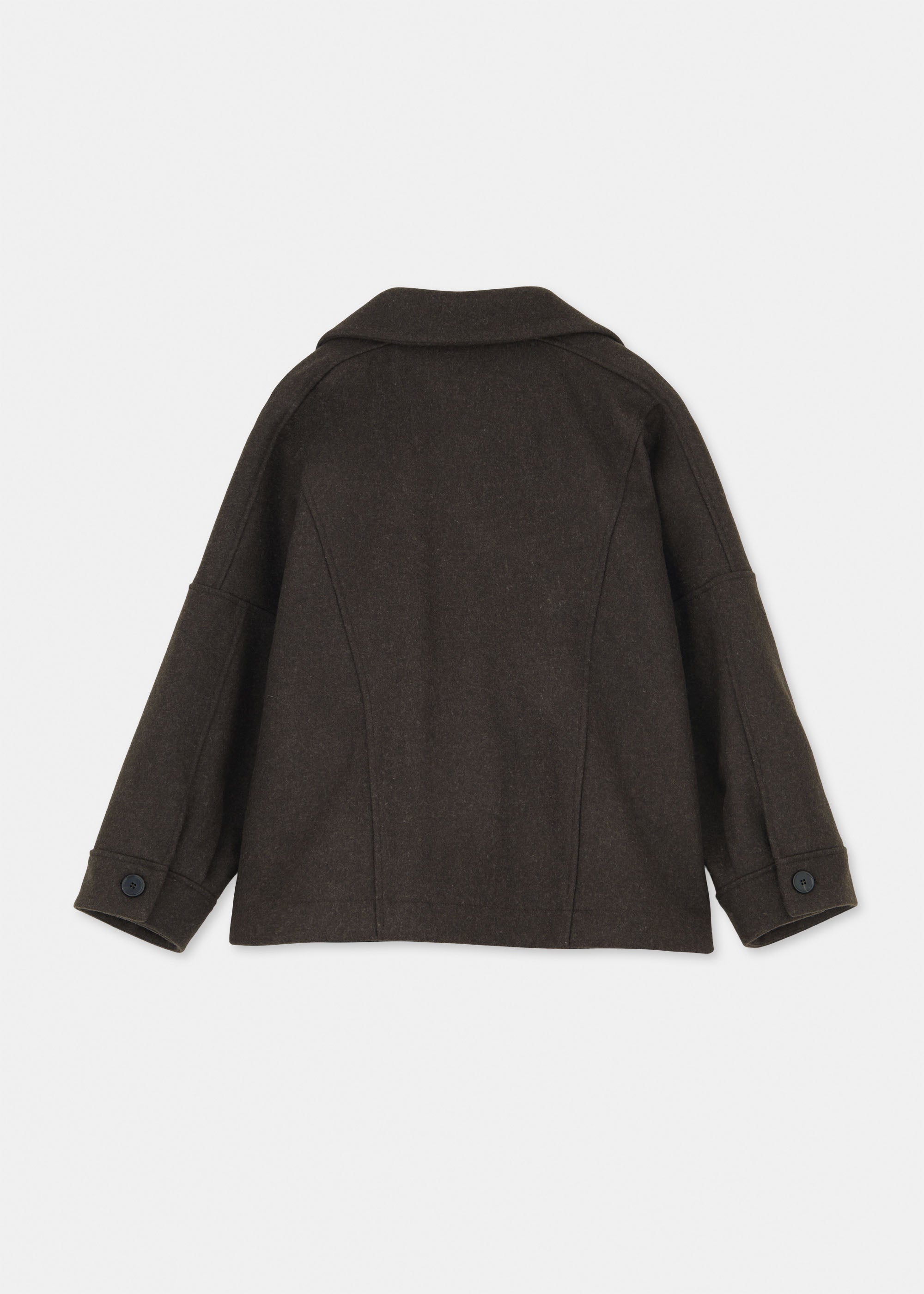 Moa jacket – loden wool | Pure Dark Brown Coat aiayu