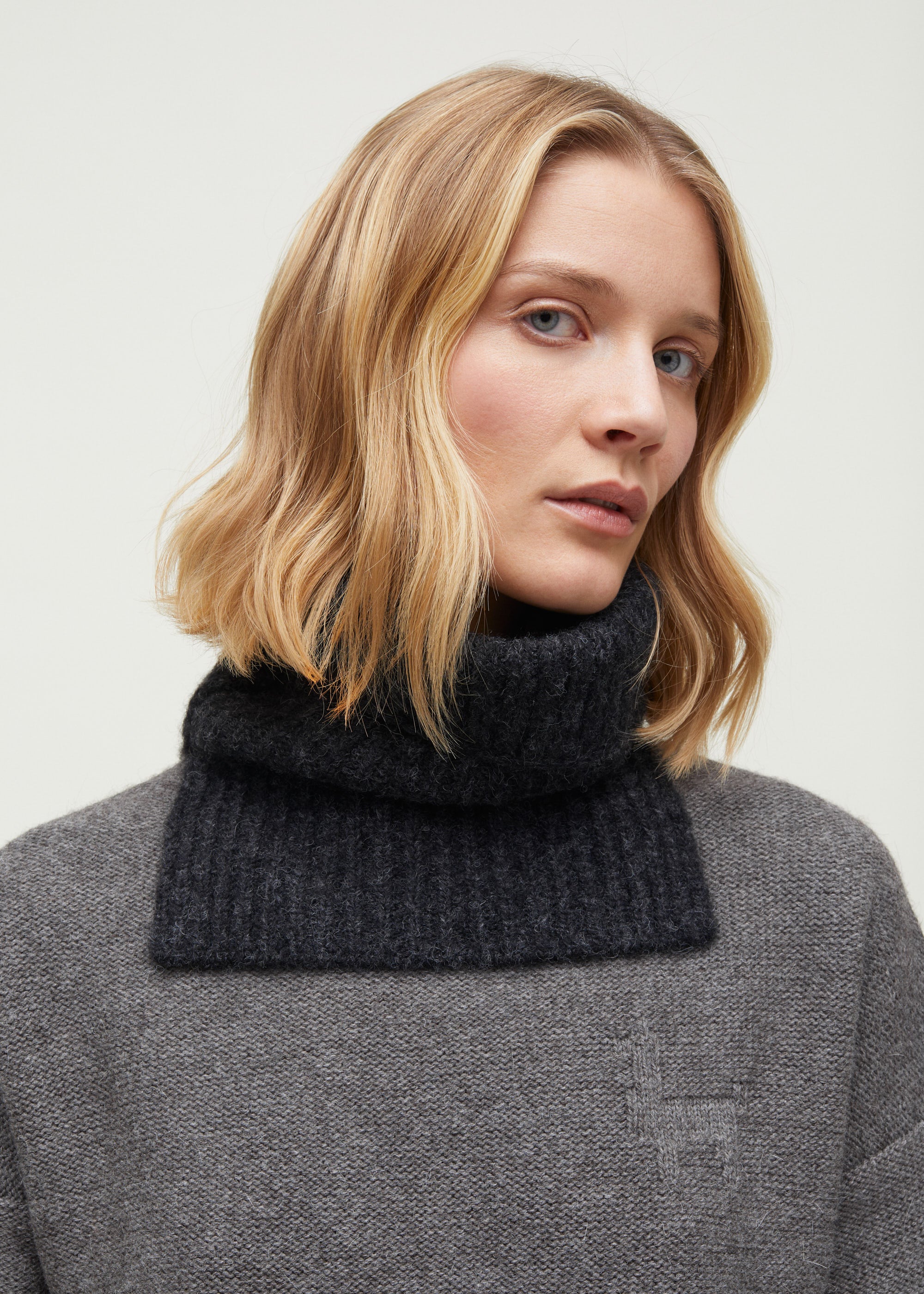 andmary Nell knit neck warmer tops gray（UpNorth neck | Neck 