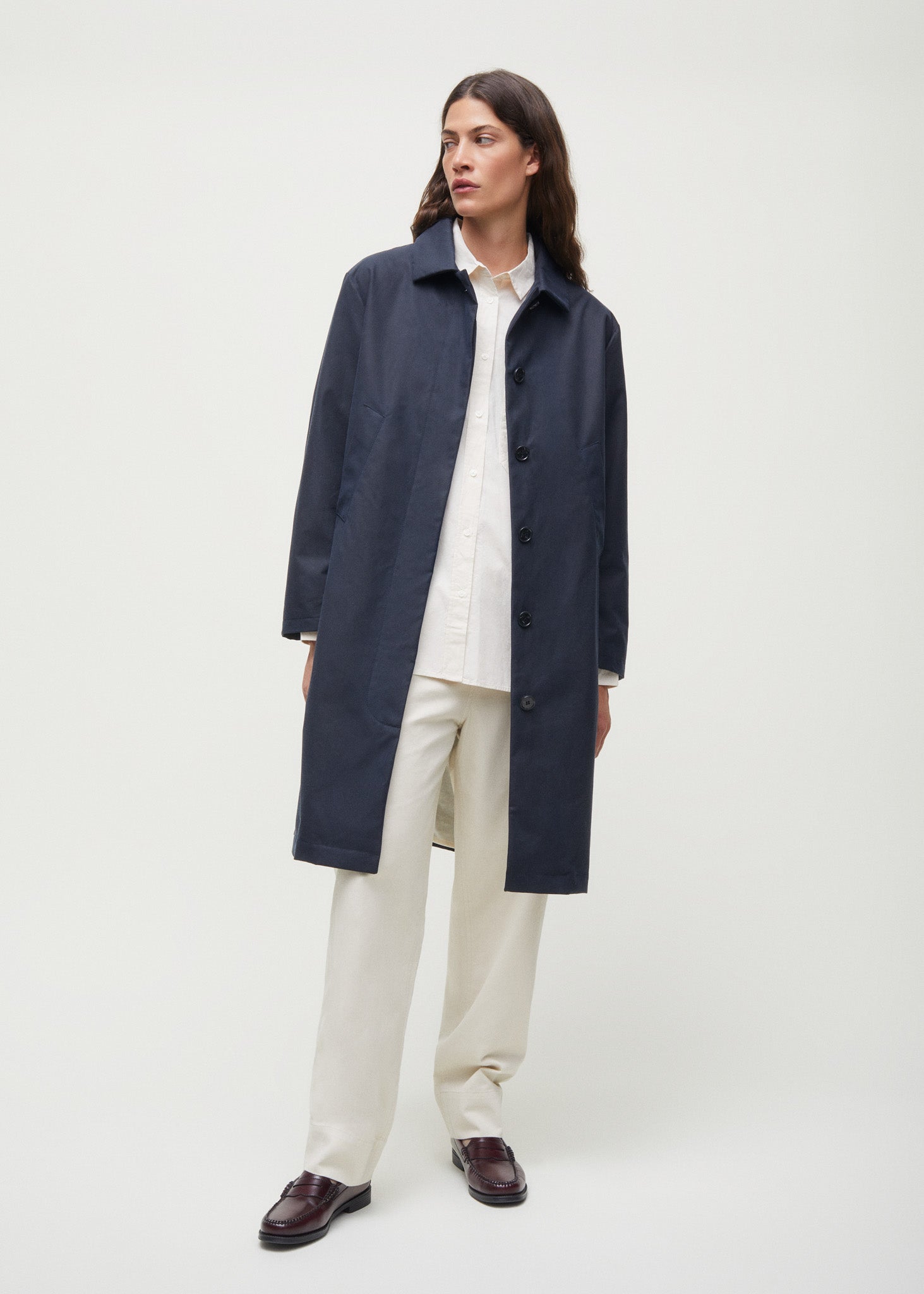 Noor coat – oilskin | Navy Jacket aiayu