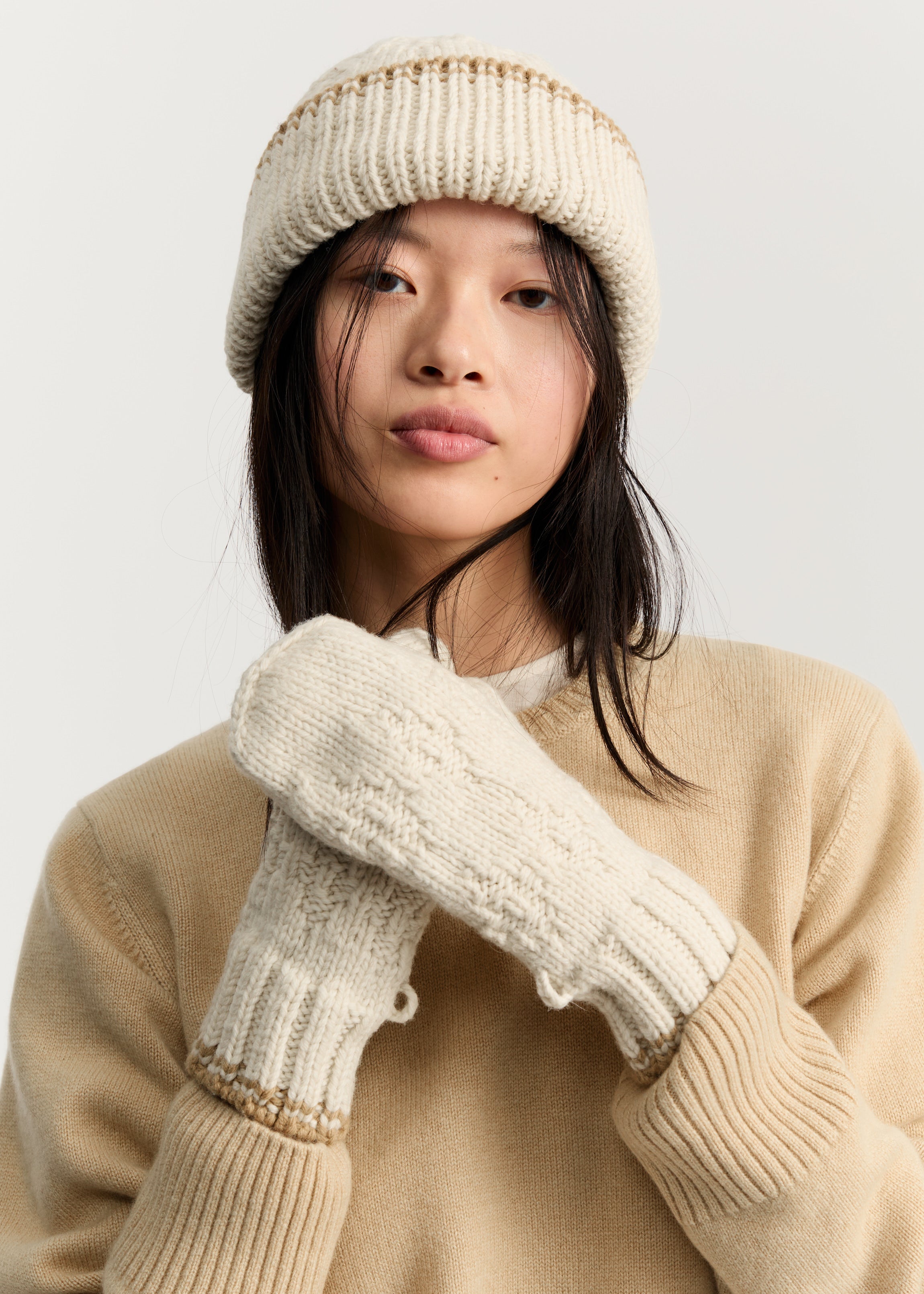 Paco mittens – wool | Mix Fawn Mittens aiayu