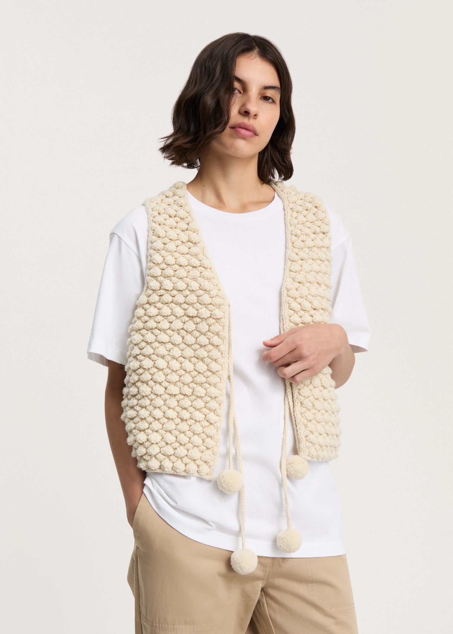 Ravi vest – highland wool | Pure Ecru