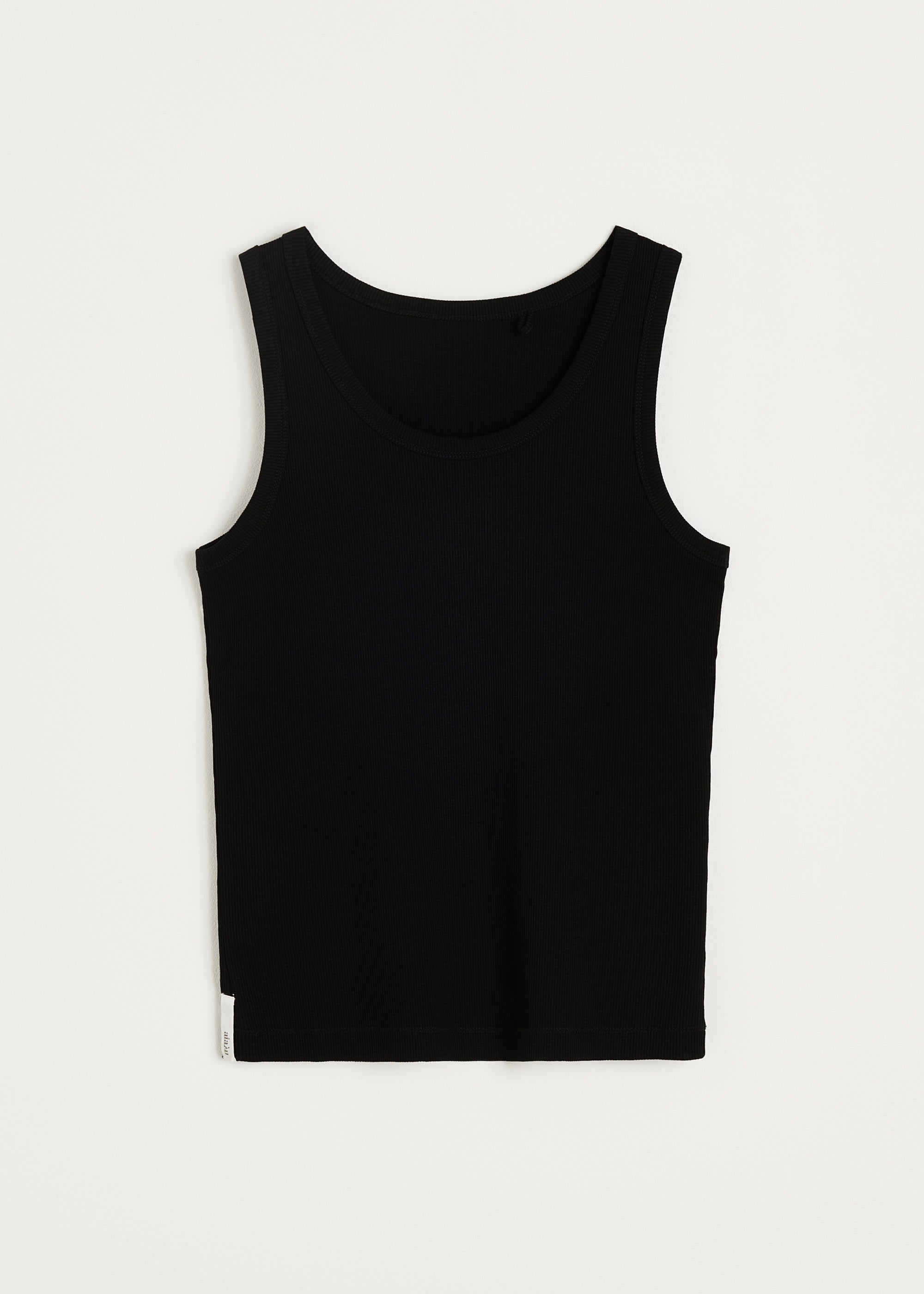 Rib tank top | Black Top aiayu