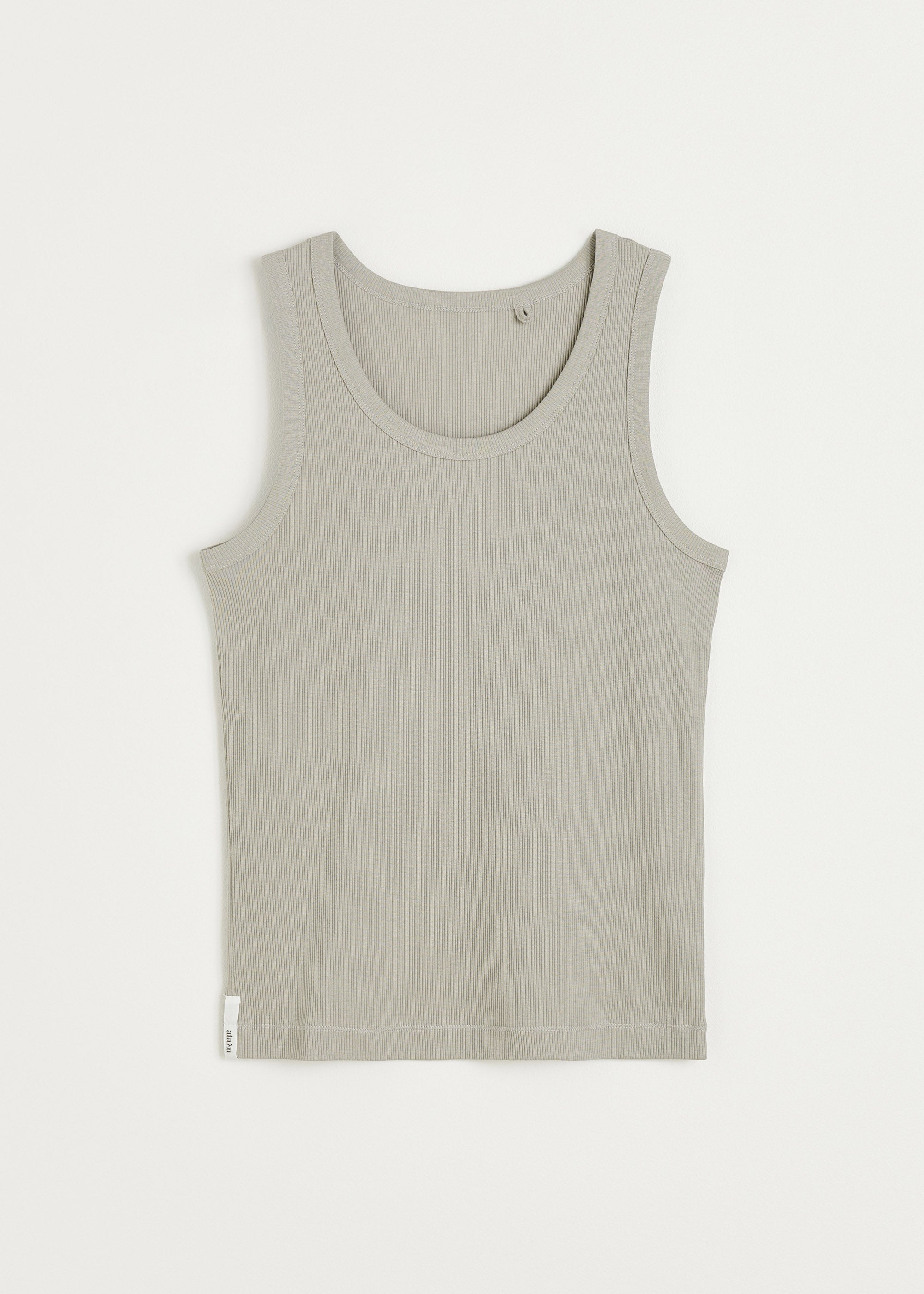 Rib tank top | Grey Top aiayu