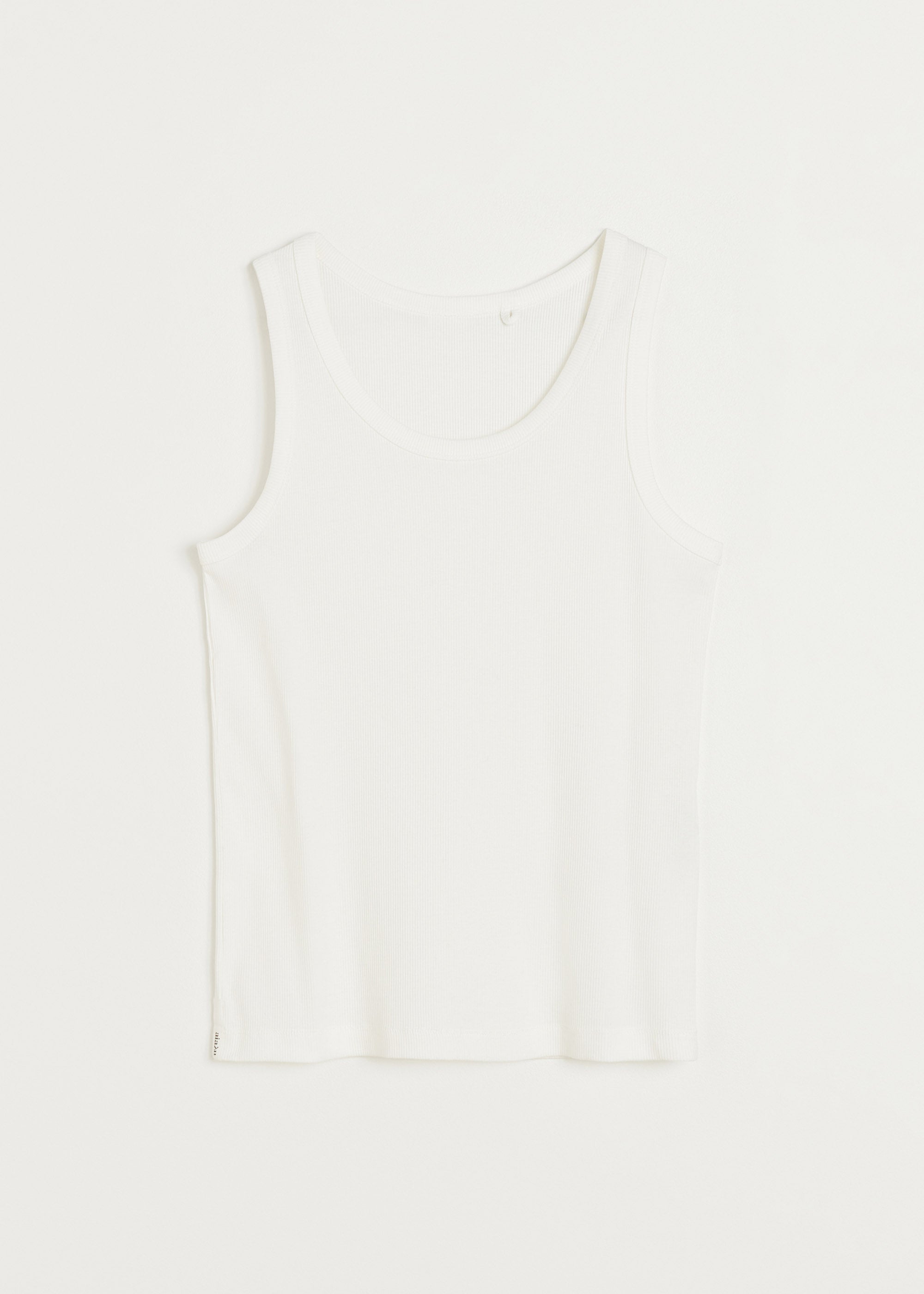 Rib tank top | Off White Top aiayu