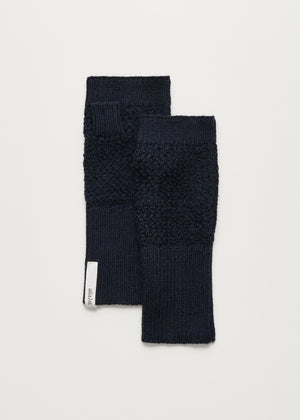 Sandy mittens – pure llama | Black Navy Mittens aiayu