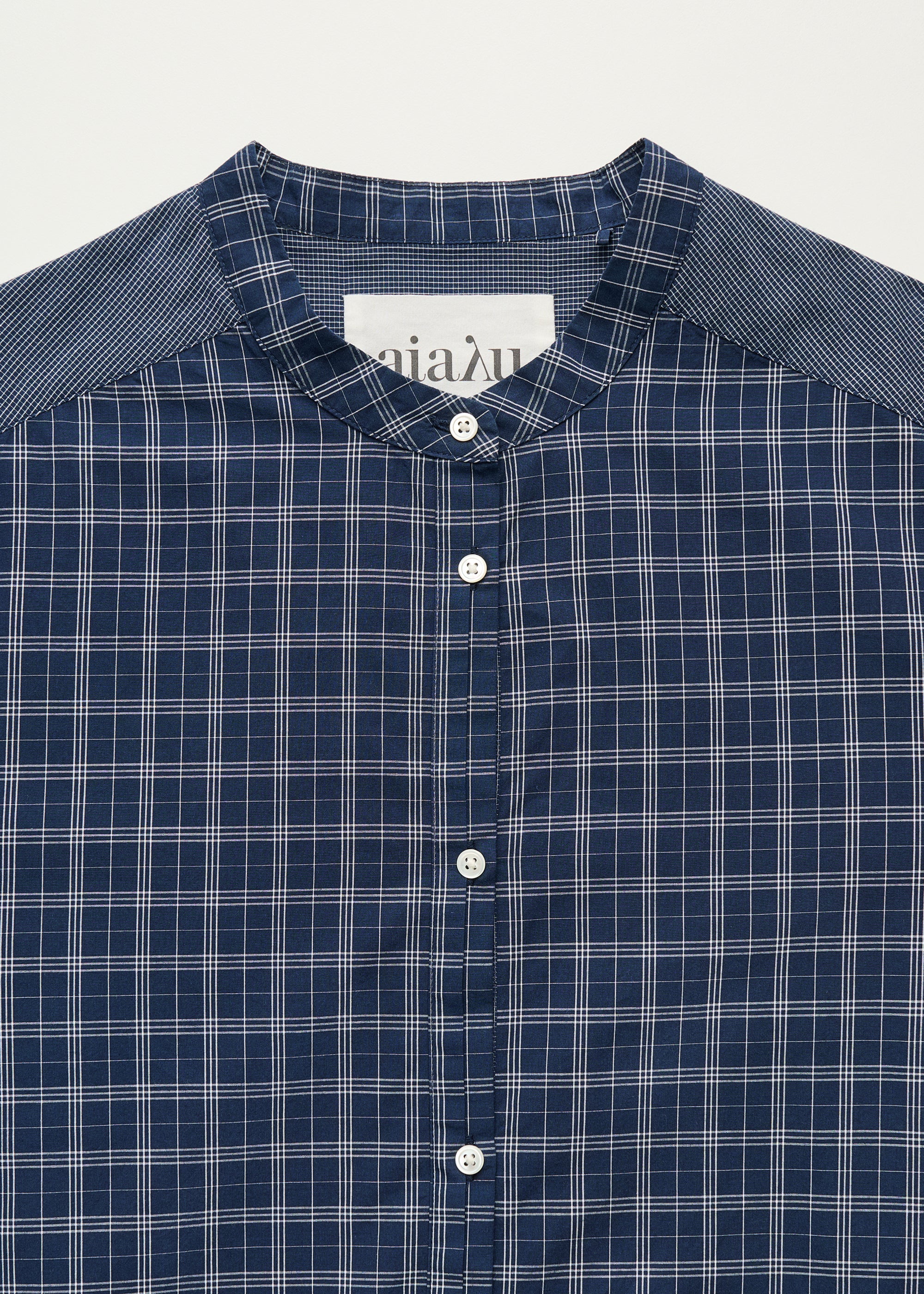 Sani dress check | Navy Check Dress aiayu