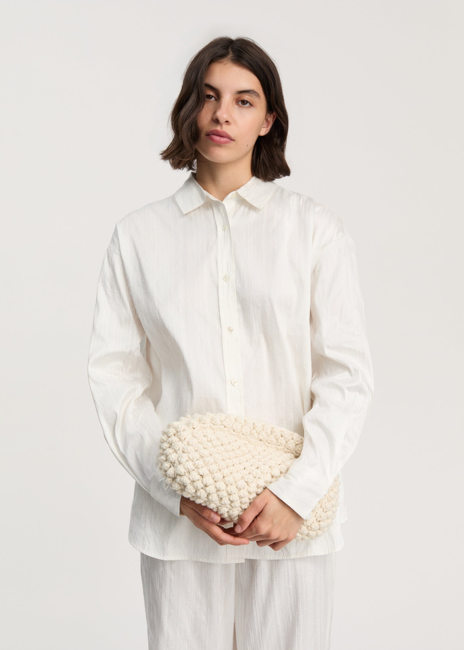 Shirt – recycled silk | Pure Ecru Shirt Woven aiayu