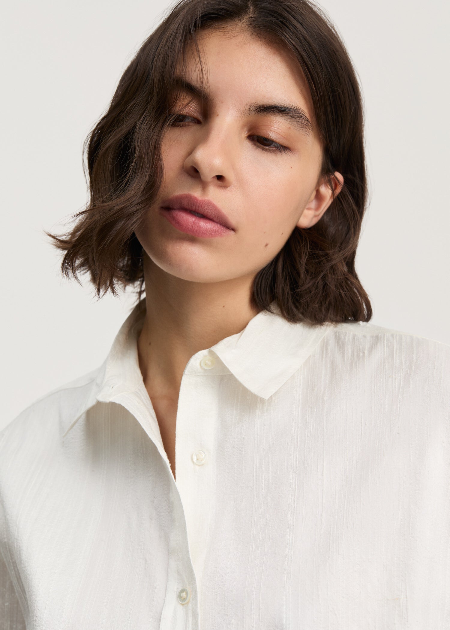 Shirt – recycled silk | Pure Ecru Shirt Woven aiayu